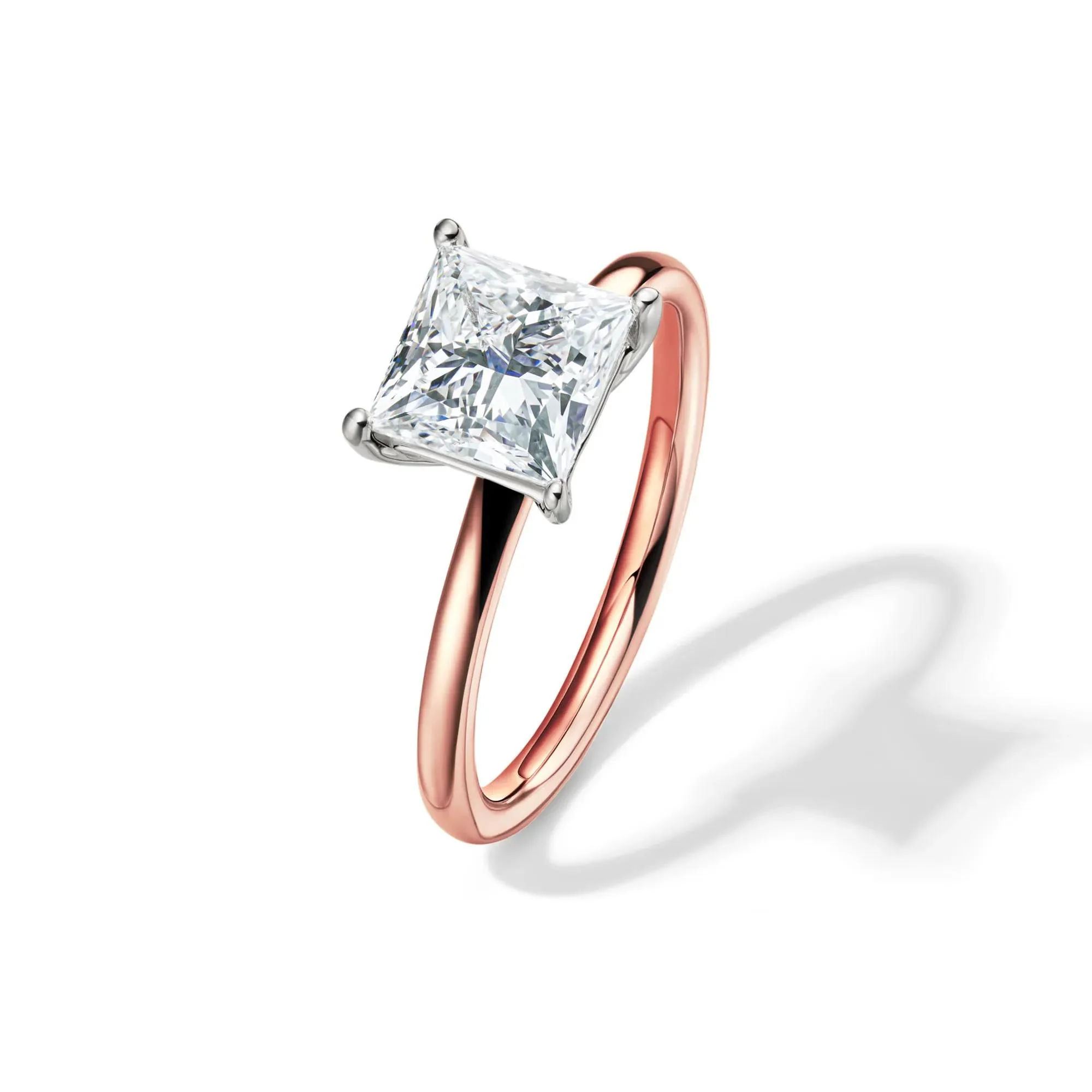 2 CT. Tw. Lab Grown Diamond Princess-Cut Solitaire Engagement Ring 14K Rose Gold Size 6.5 2mm - Image 4
