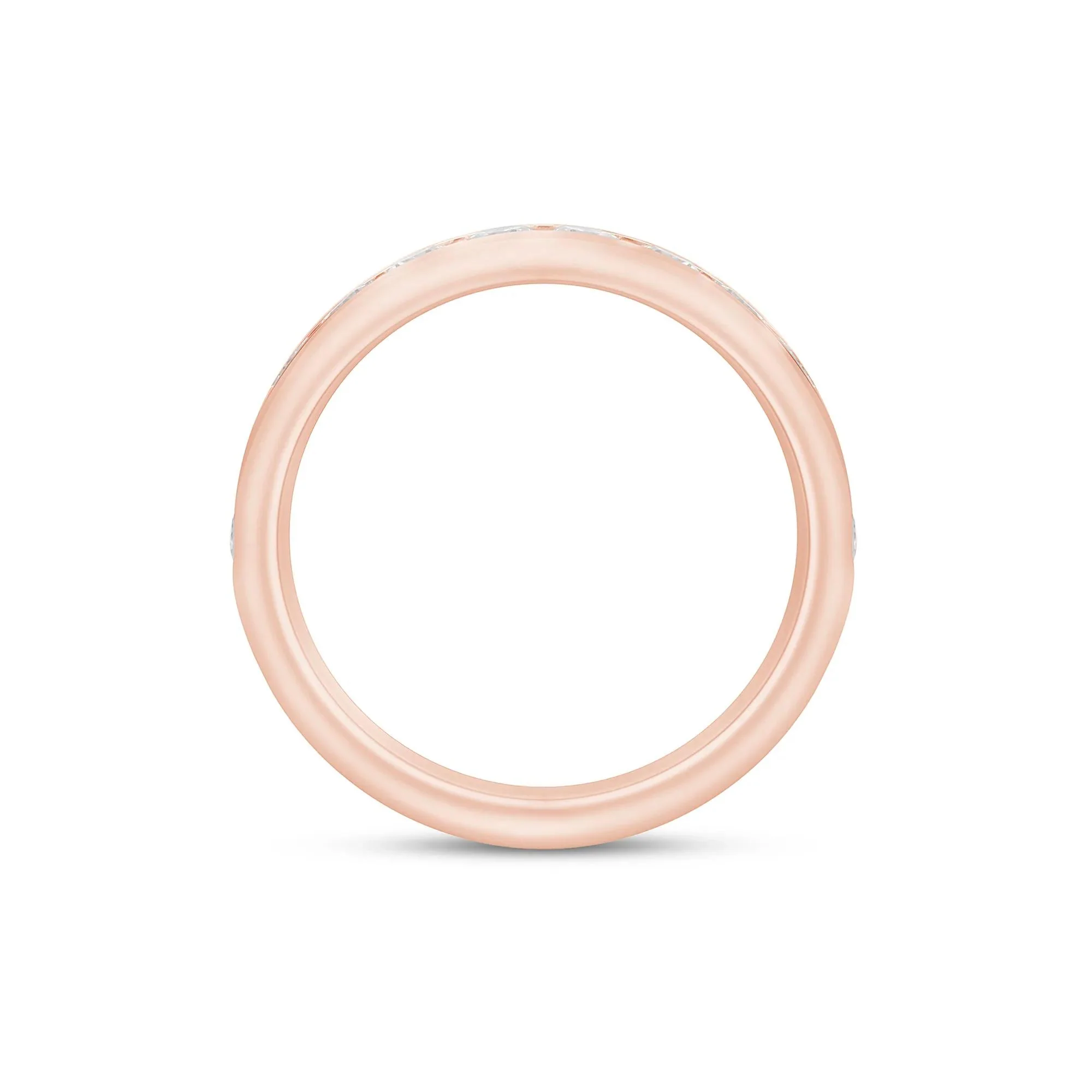 1 CT. Tw. Lab Grown Diamond Channel-Set Wedding Band Ring 14K Rose Gold Round Brilliant Cut Size 7.5 4mm - Image 2
