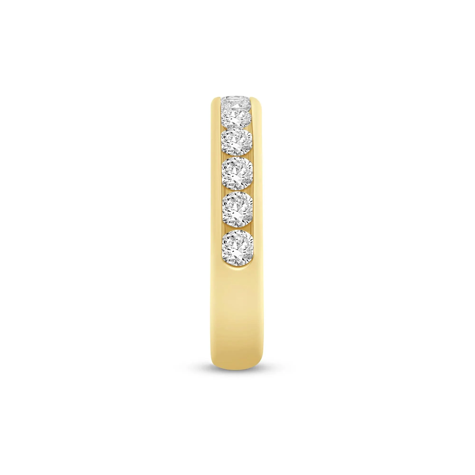 1 CT. Tw. Lab Grown Diamond Channel-Set Wedding Band Ring 14K Yellow Gold Size 6.5 4mm - Image 3