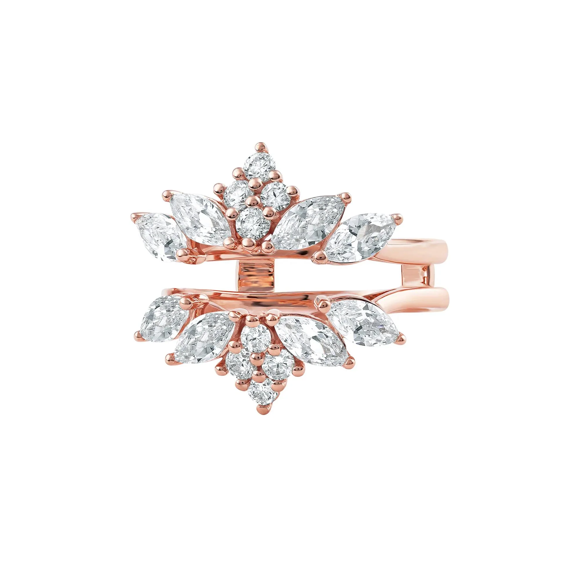 2 CT. Tw. Lab Grown Diamond Enhancer 14K Rose Gold Ring Round Brilliant Cut Size 7 - Image 4