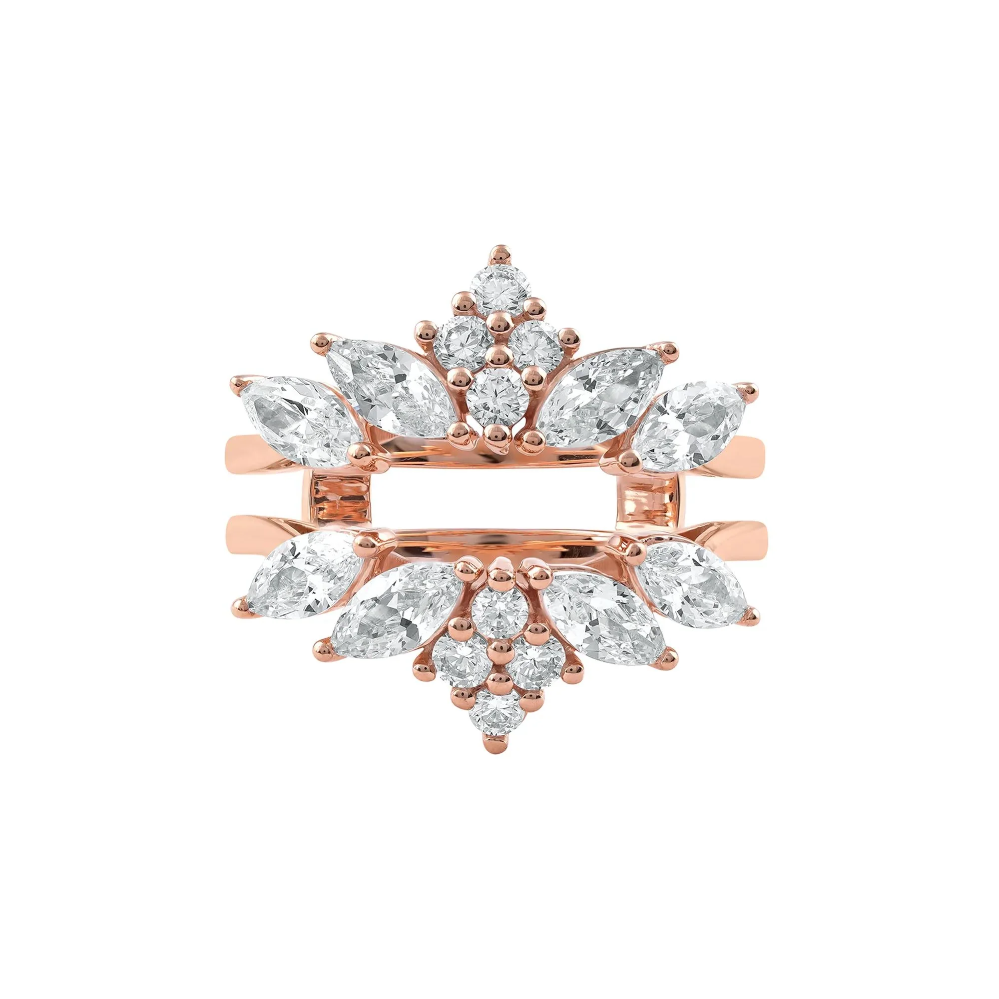 2 CT. Tw. Lab Grown Diamond Enhancer 14K Rose Gold Ring Round Brilliant Cut Size 7.5