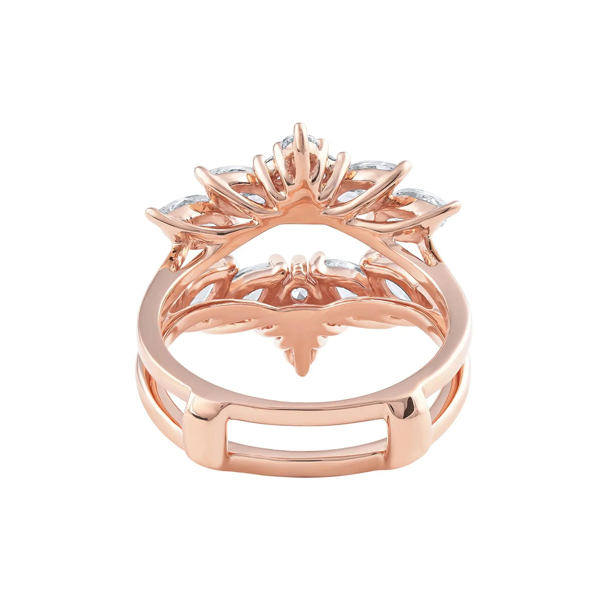 2 CT. Tw. Lab Grown Diamond Enhancer 14K Rose Gold Ring Round Brilliant Cut Size 7.5 - Image 5
