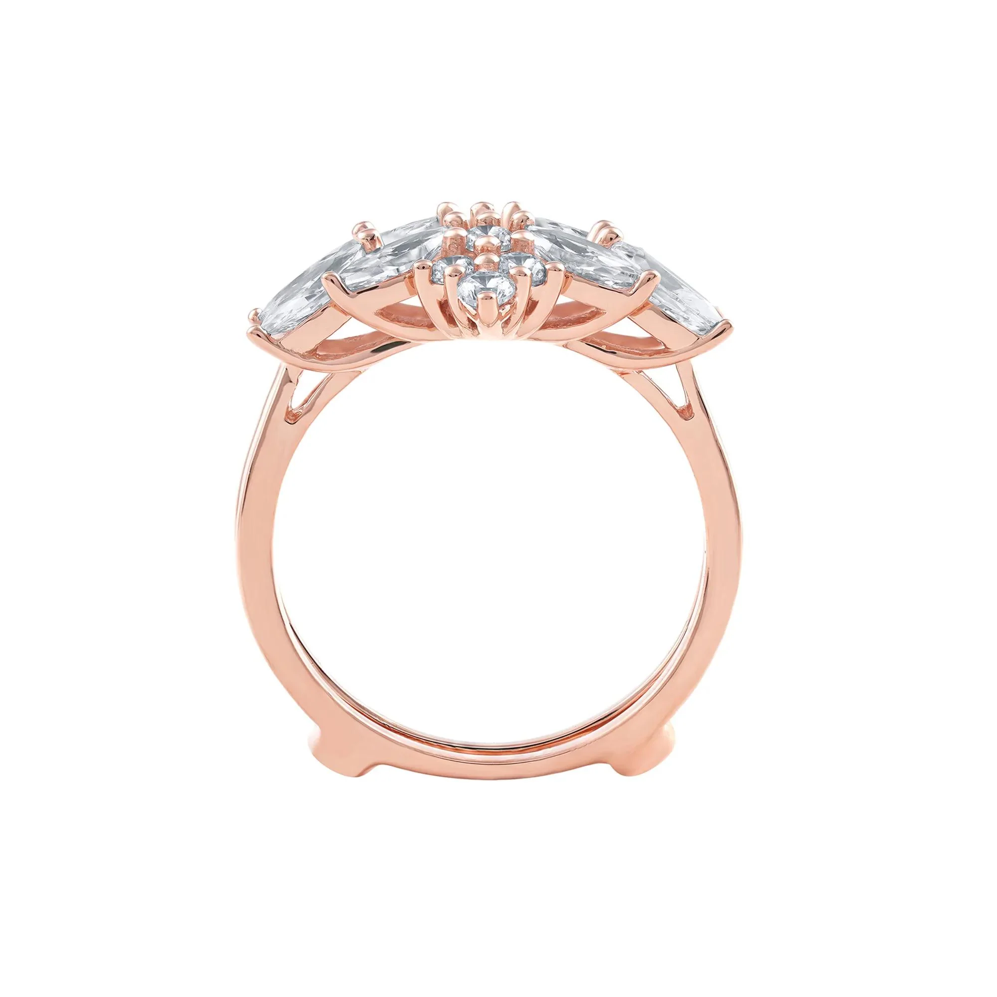 2 CT. Tw. Lab Grown Diamond Enhancer 14K Rose Gold Ring Round Brilliant Cut Size 8.5 - Image 2