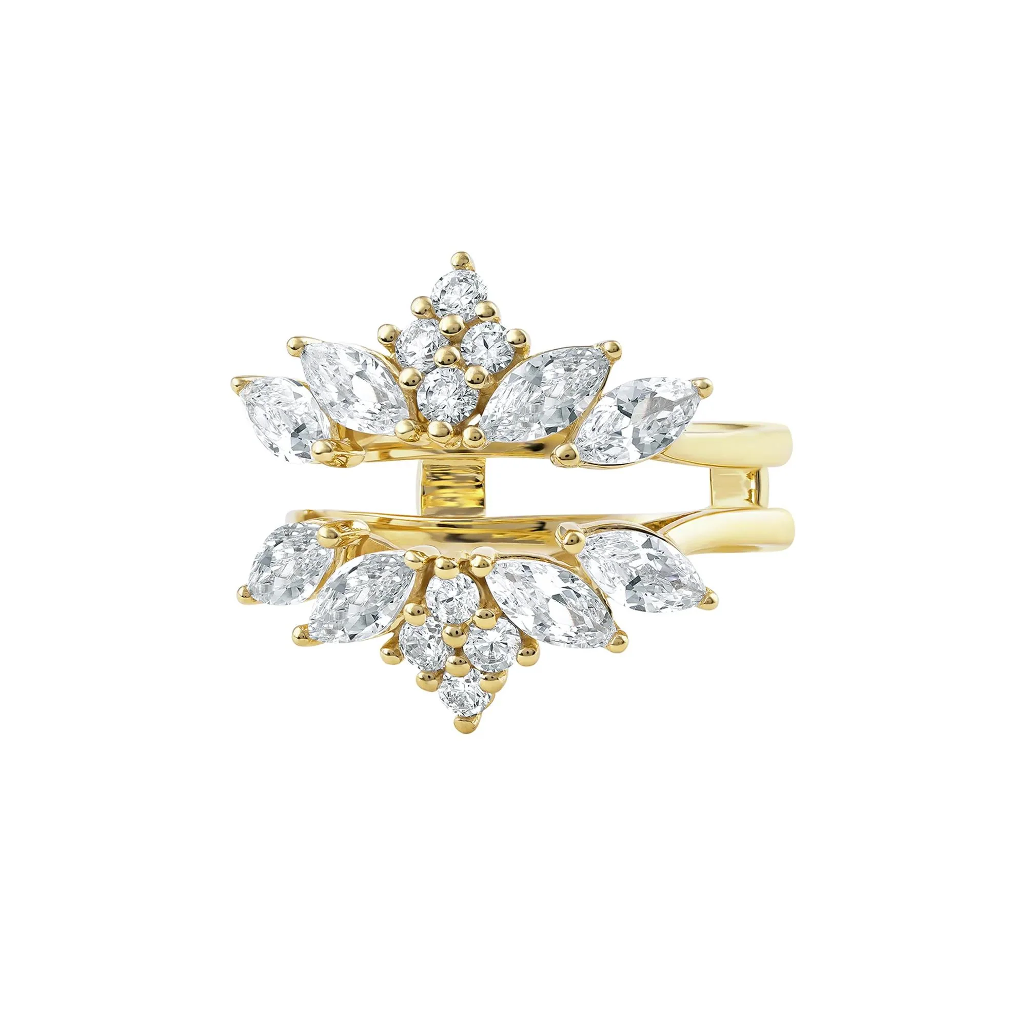 2 CT. Tw. Lab Grown Diamond Enhancer 14K Yellow Gold Ring Round Brilliant Cut Size 7 - Image 4