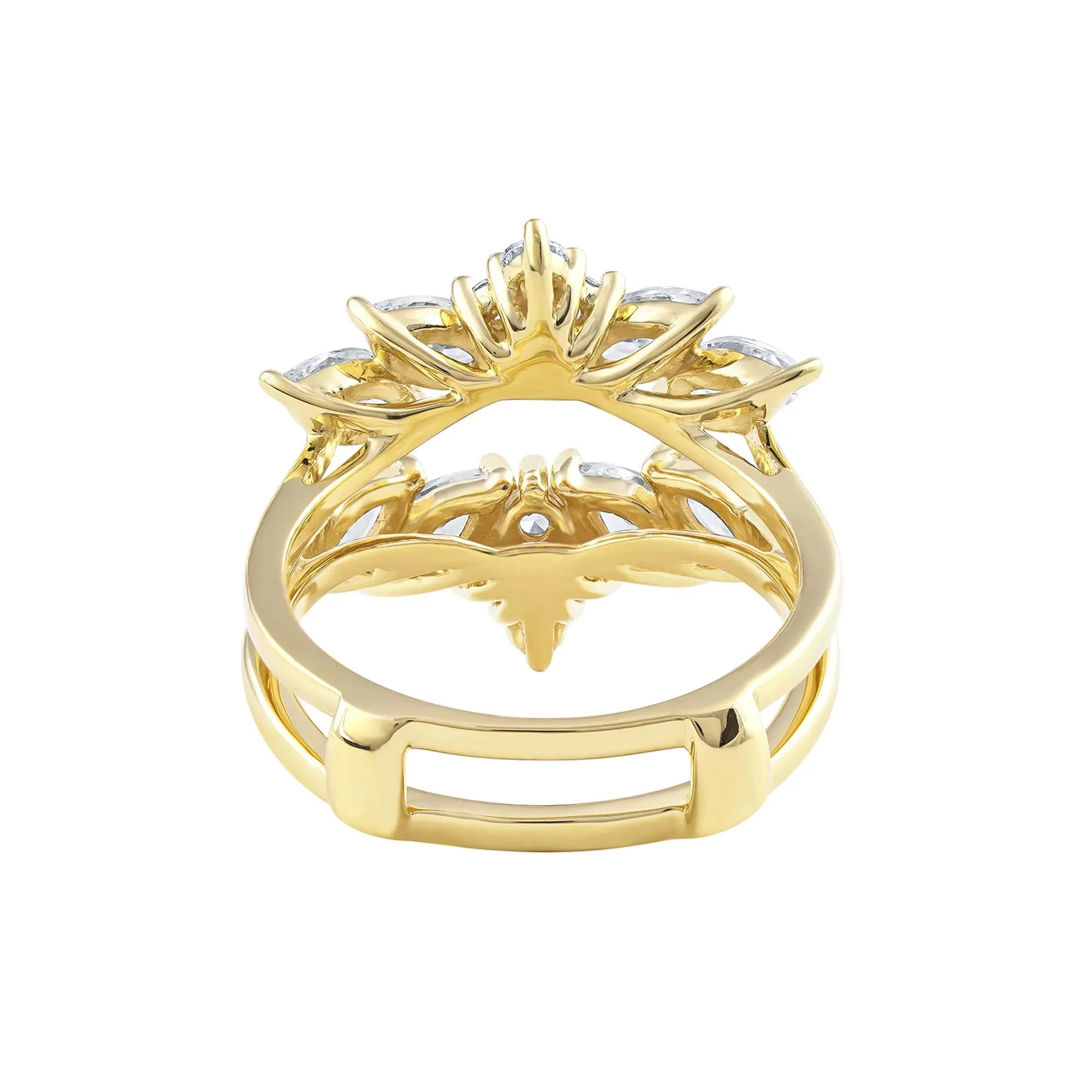 2 CT. Tw. Lab Grown Diamond Enhancer 14K Yellow Gold Ring Round Brilliant Cut Size 7 - Image 5