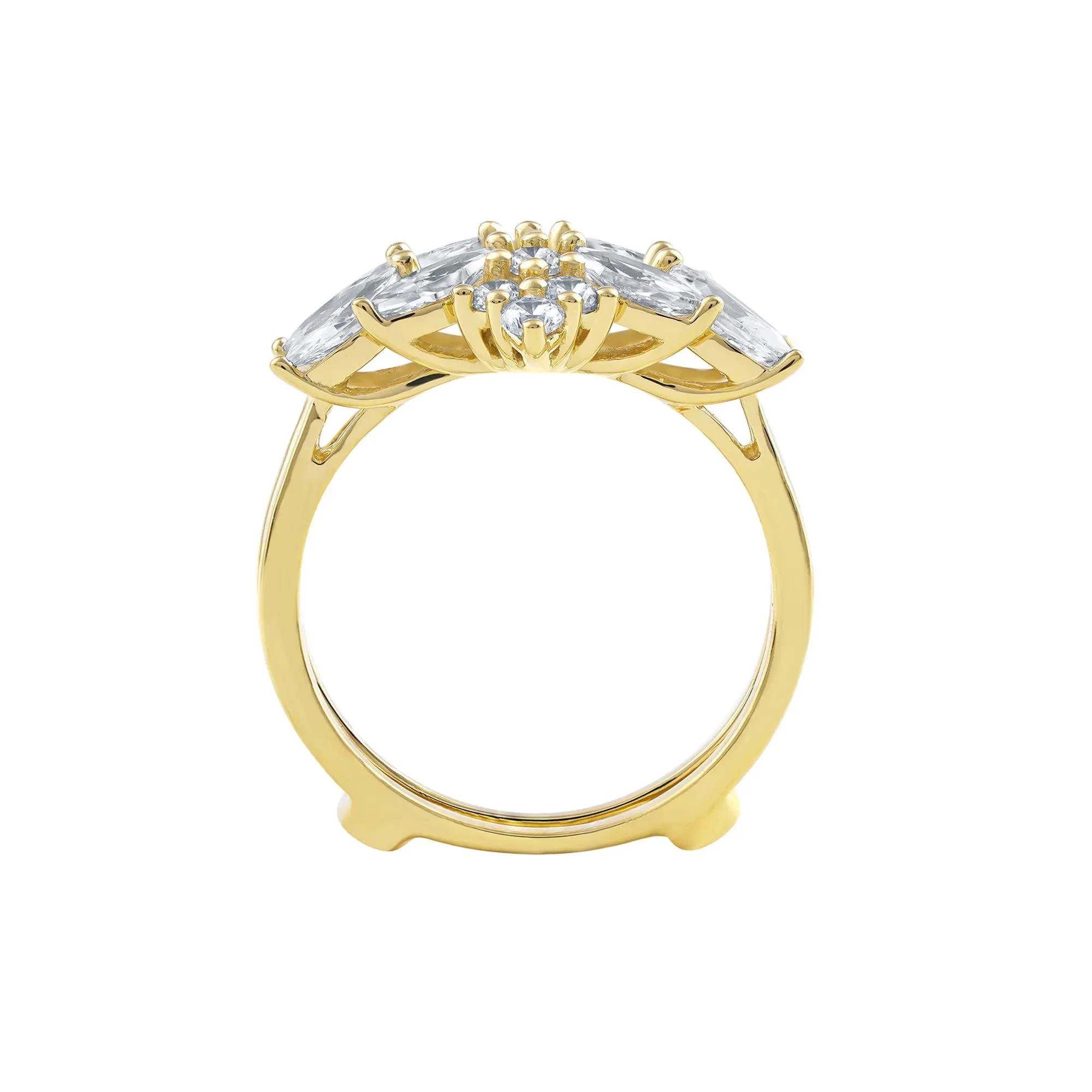 2 CT. Tw. Lab Grown Diamond Enhancer 14K Yellow Gold Ring Round Brilliant Cut Size 7.5 - Image 2