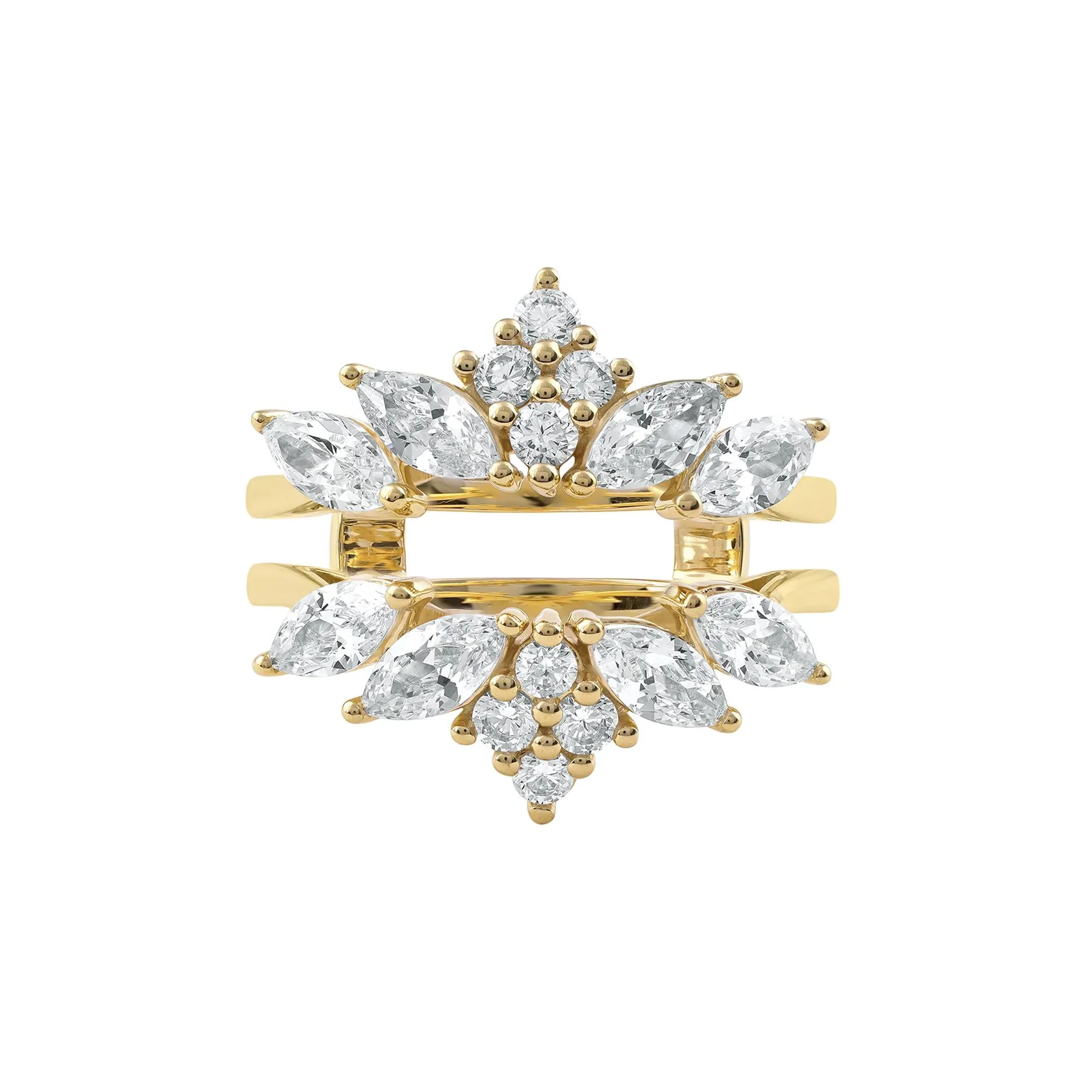 2 CT. Tw. Lab Grown Diamond Enhancer 14K Yellow Gold Ring Round Brilliant Cut Size 8.5