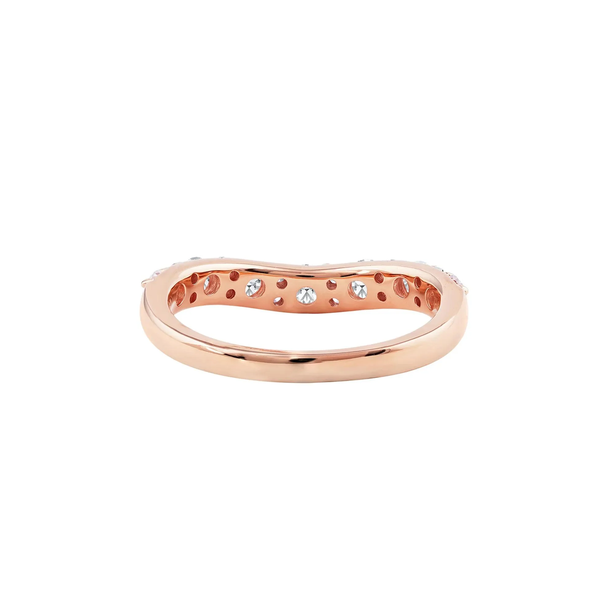 3/4 CT. Tw. Lab Grown Diamond Contour Band Ring 14K Rose Gold Round Brilliant Cut Size 5.5 - Image 5