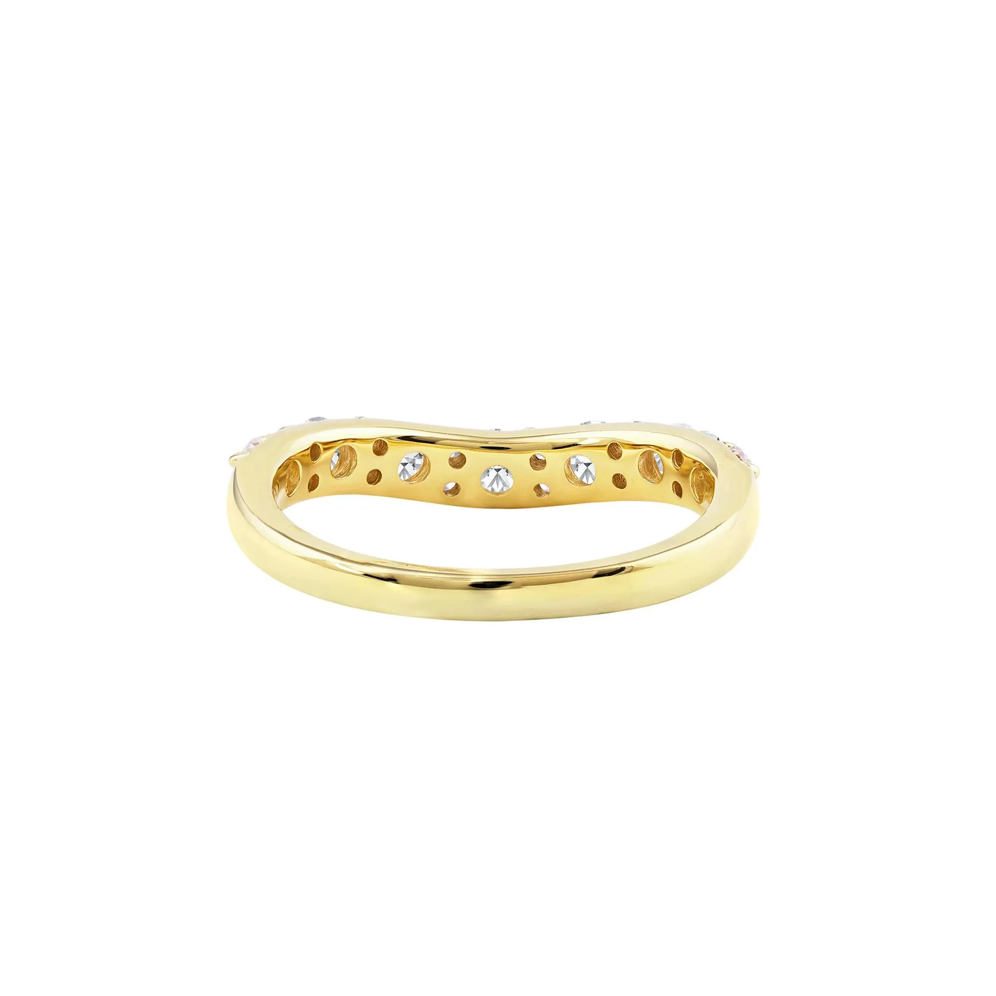 3/4 CT. Tw. Lab Grown Diamond Contour Band Ring 14K Yellow Gold Round Brilliant Cut Size 6 - Image 5