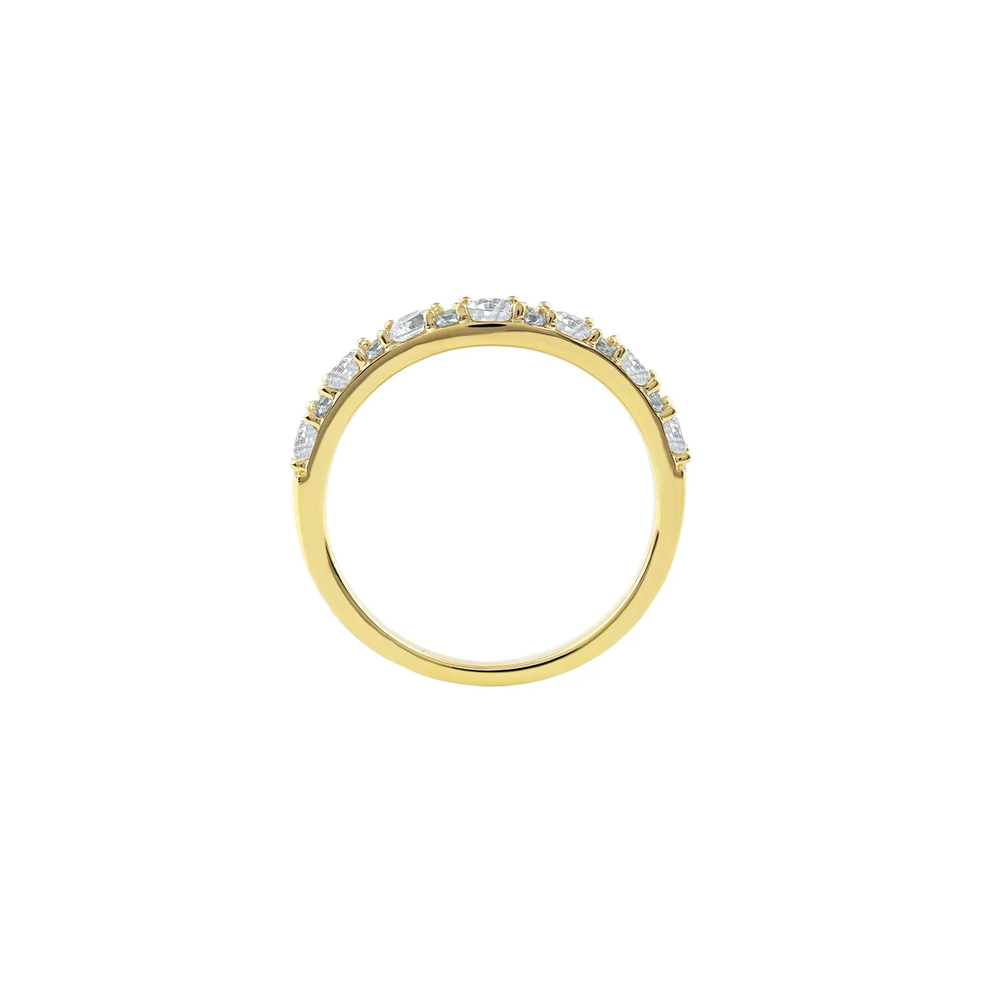 3/4 CT. Tw. Lab Grown Diamond Contour Band Ring 14K Yellow Gold Round Brilliant Cut Size 7 - Image 2