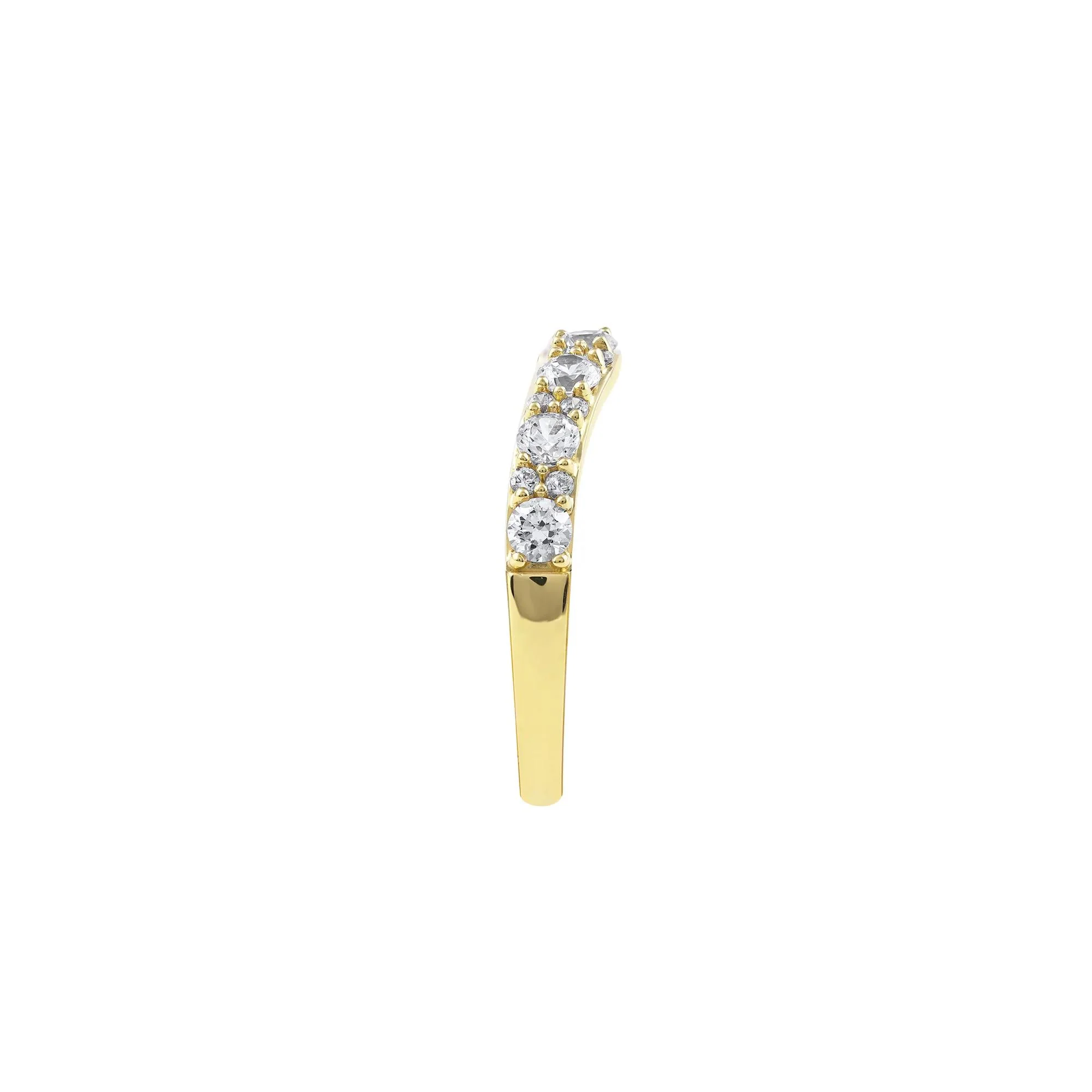 3/4 CT. Tw. Lab Grown Diamond Contour Band Ring 14K Yellow Gold Round Brilliant Cut Size 7.5 - Image 3