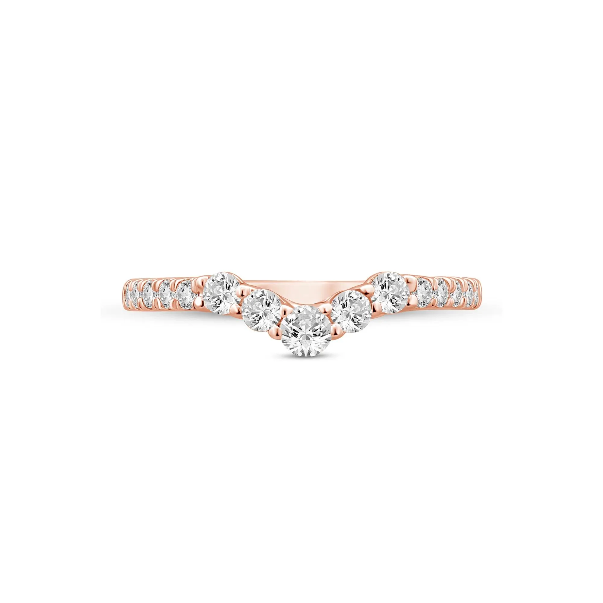 1/2 CT. Tw. Lab Grown Diamond Contour Band Ring 14K Rose Gold Size 7.5 2mm