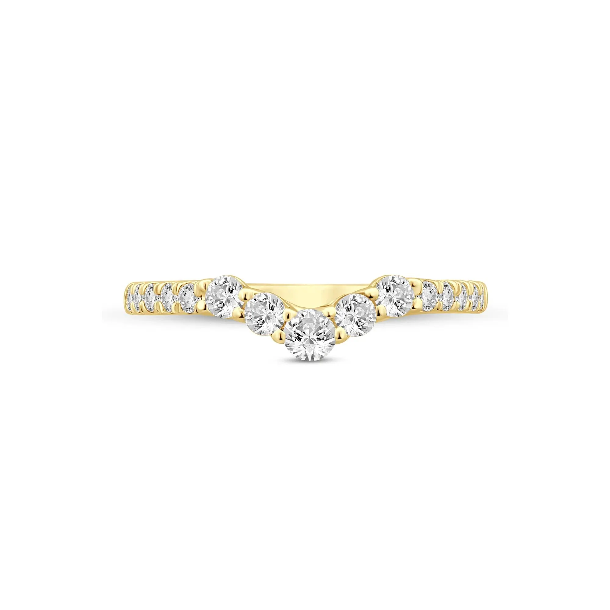 1/2 CT. Tw. Lab Grown Diamond Contour Band Ring 14K Yellow Gold Size 6 2mm
