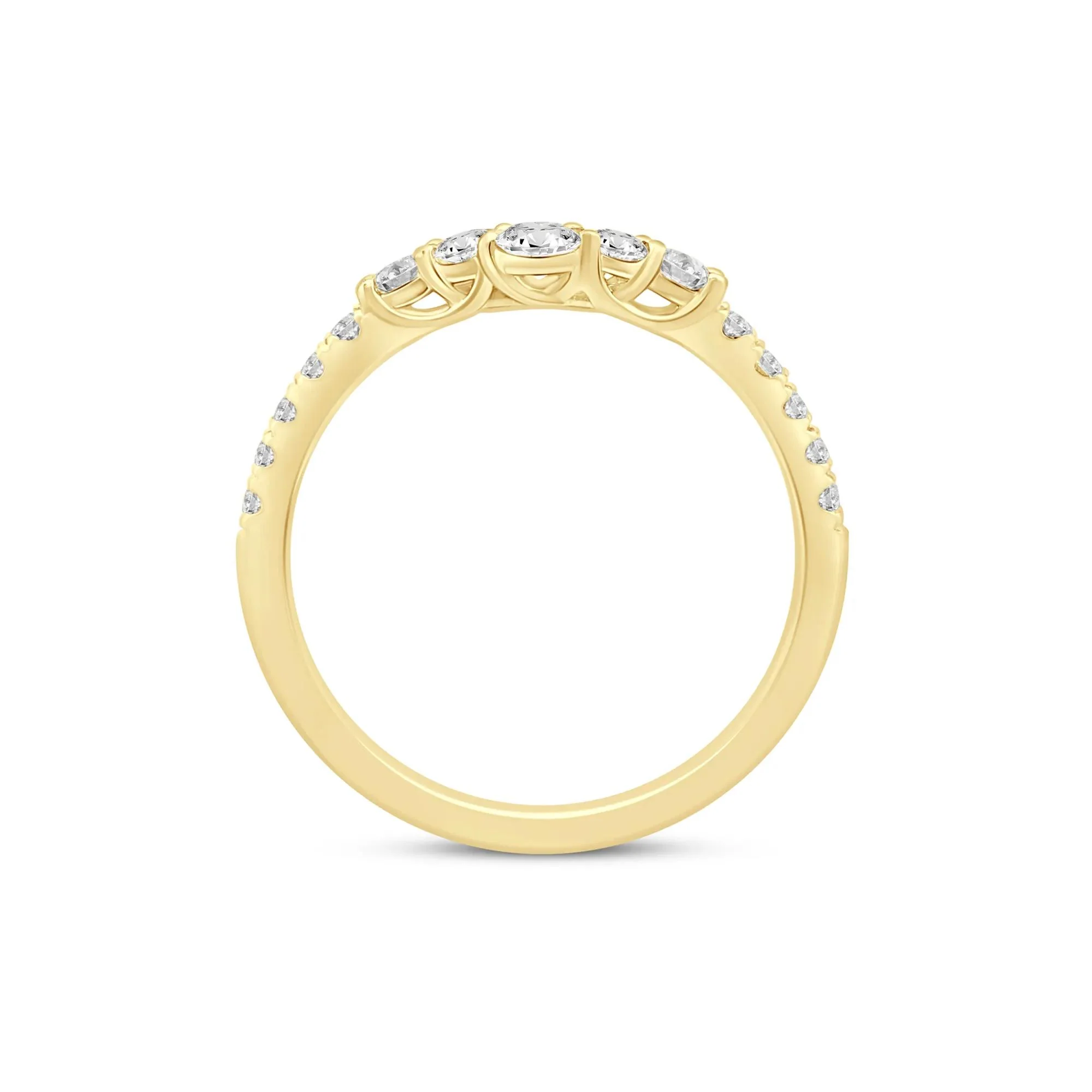 1/2 CT. Tw. Lab Grown Diamond Contour Band Ring 14K Yellow Gold Size 8.5 2mm - Image 2