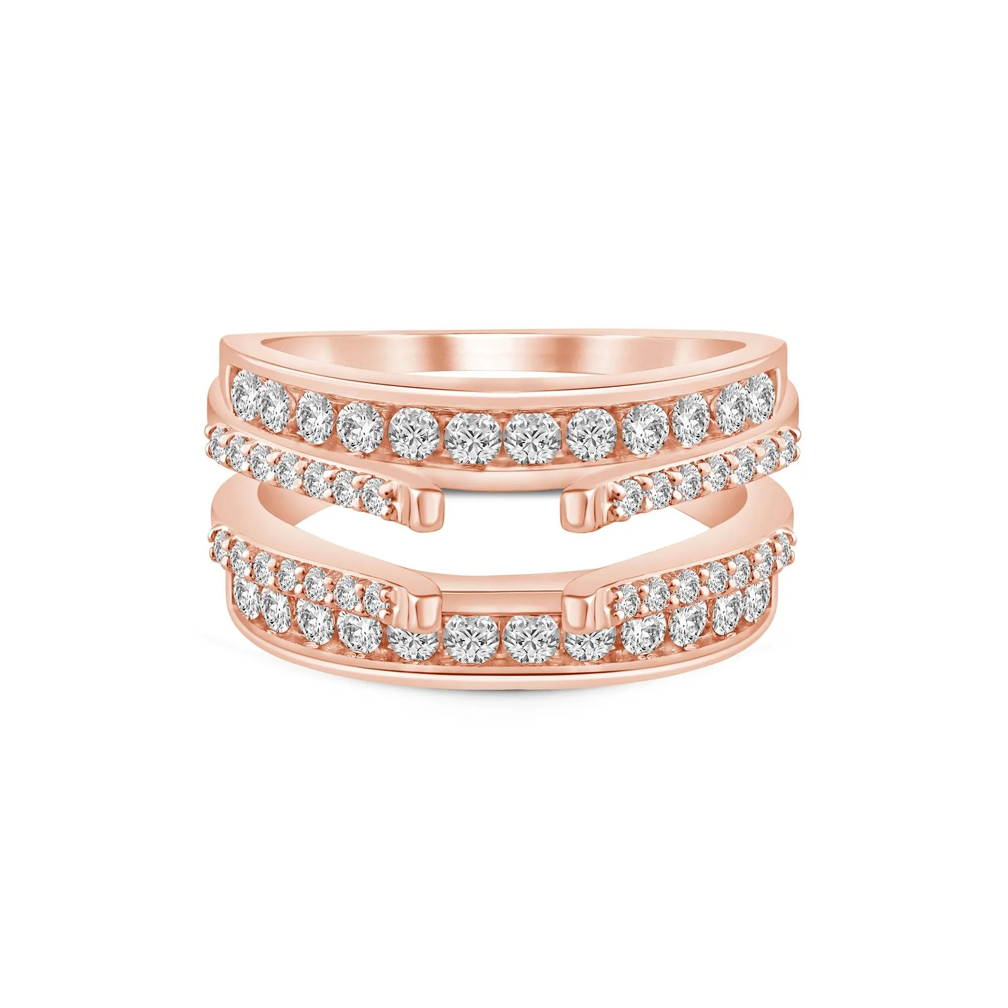 1 CT. Tw. Lab Grown Diamond Ring Enhancer 14K Rose Gold Size 6 5mm