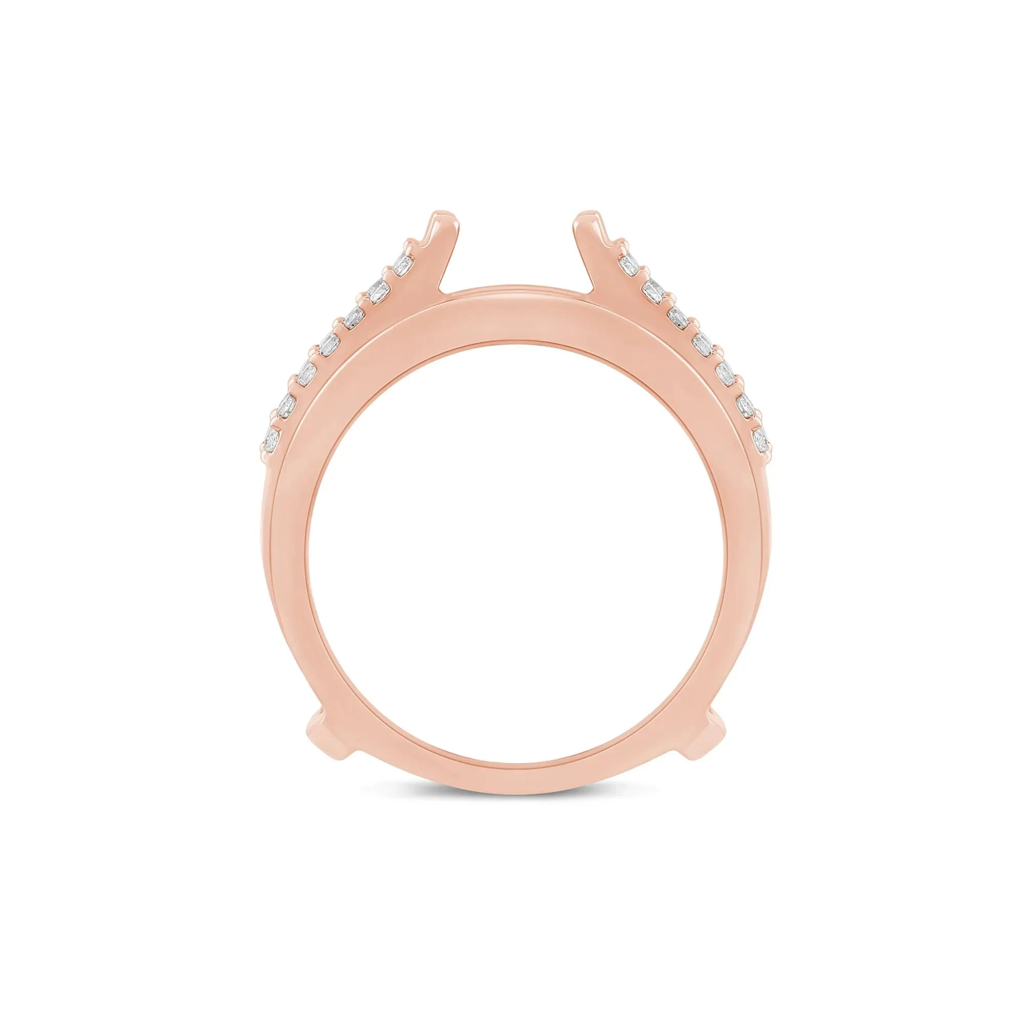 1 CT. Tw. Lab Grown Diamond Ring Enhancer 14K Rose Gold Size 6 5mm - Image 2