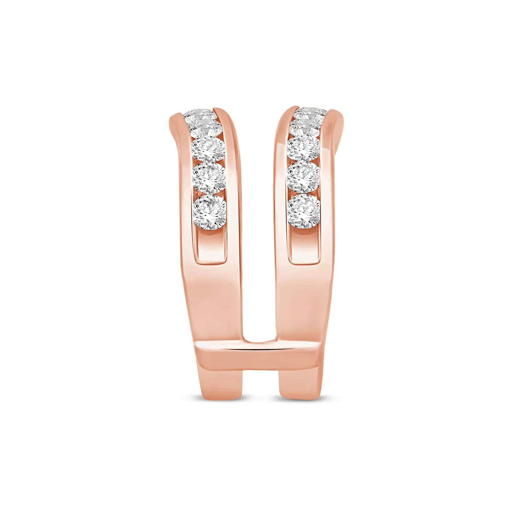 1/2 CT. Tw. Lab Grown Diamond Contour Insert 14K Rose Gold Ring Size 6.5 6mm - Image 3