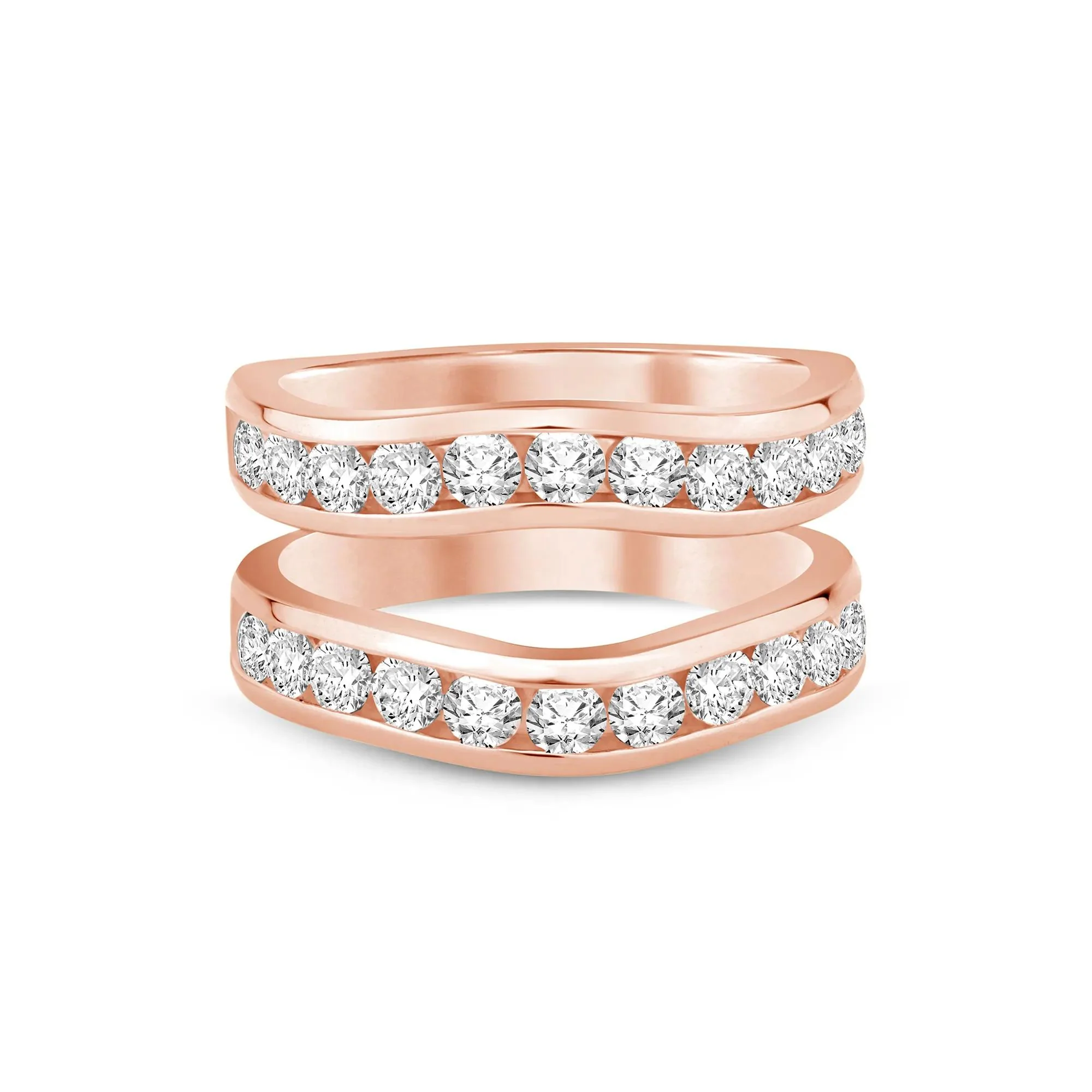 1/2 CT. Tw. Lab Grown Diamond Contour Insert 14K Rose Gold Ring Size 7 6mm