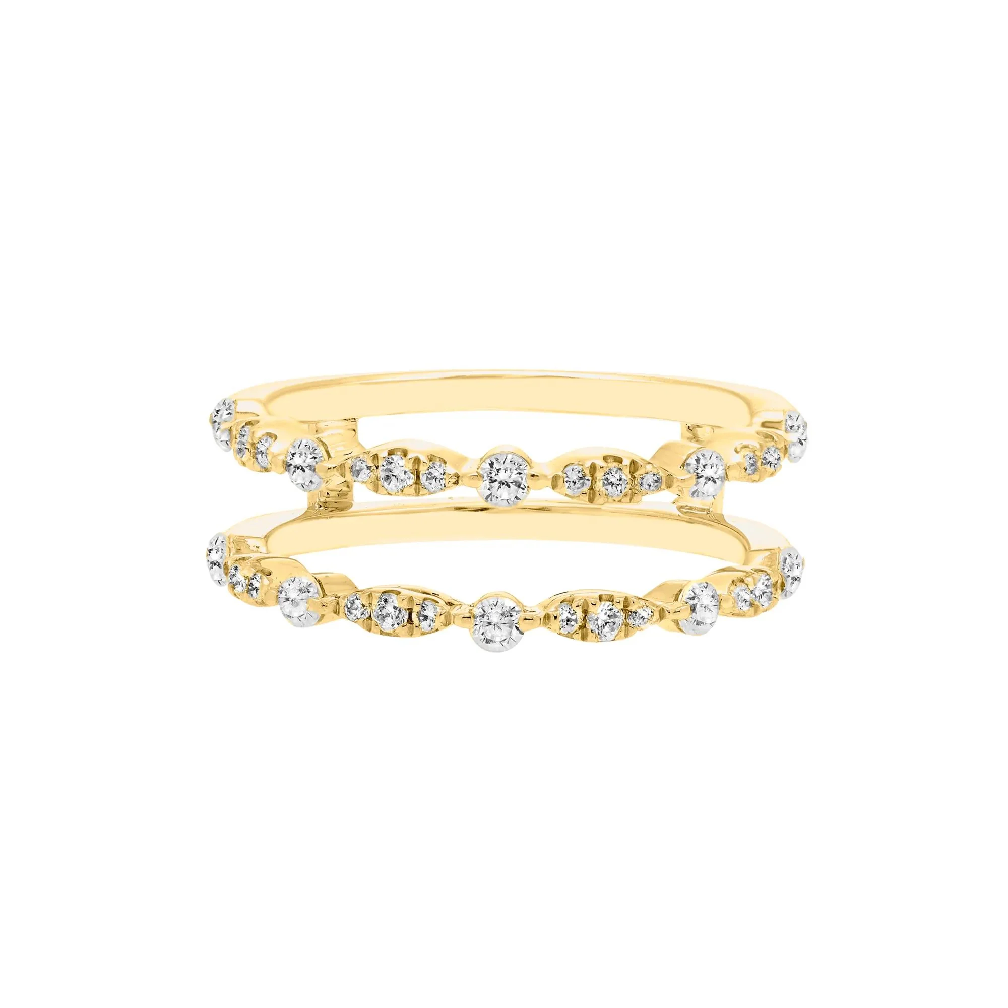 1/2 CT. Tw. Diamond Ring Enhancer 10K Yellow Gold Round Brilliant Cut Size 7.5