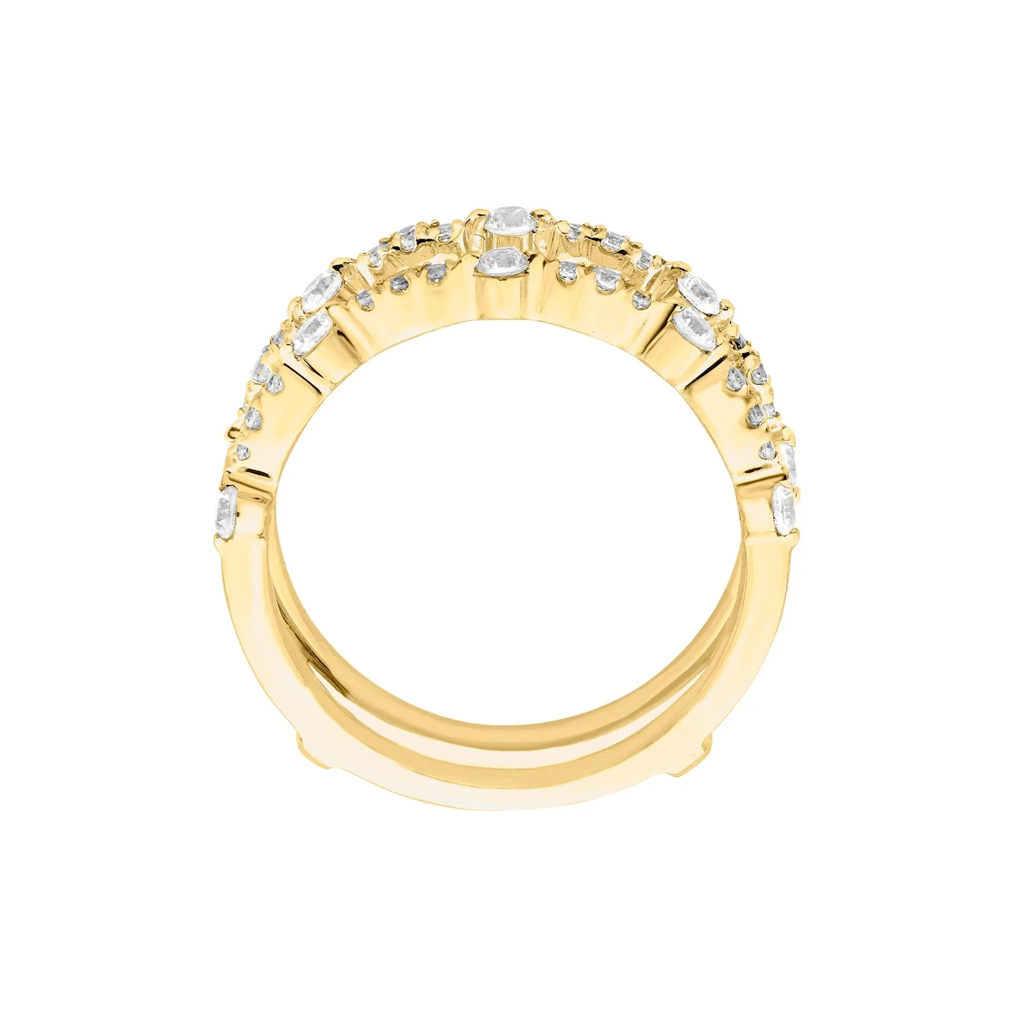 1/2 CT. Tw. Diamond Ring Enhancer 10K Yellow Gold Round Brilliant Cut Size 8.5 - Image 2