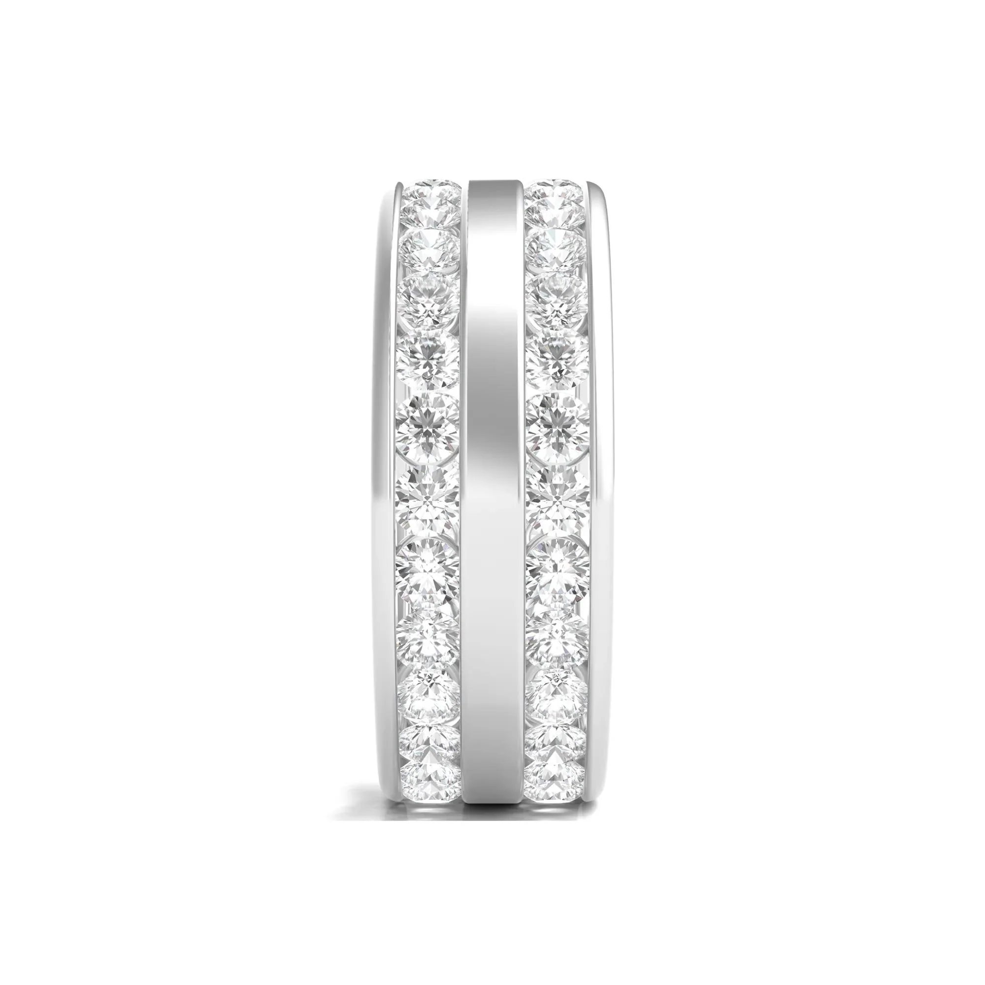 Round Lab Grown Diamond Double-Row Eternity Band Ring Platinum (3 5/8ct. Tw.) White Size 6 - Image 3
