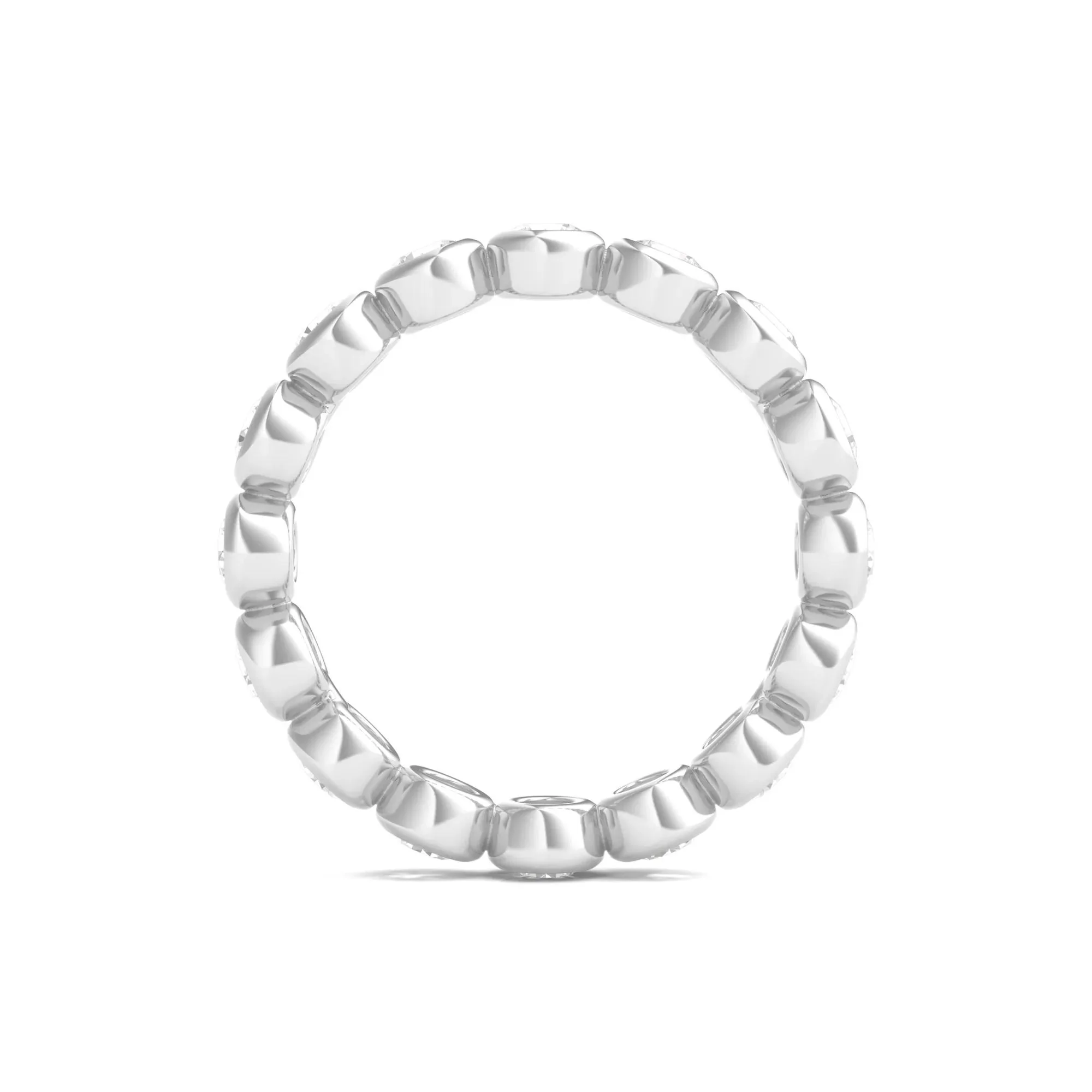 2 CT. Tw. Round Lab Grown Diamond Bezel-Set Eternity Band Ring Platinum White Size 9 - Image 2