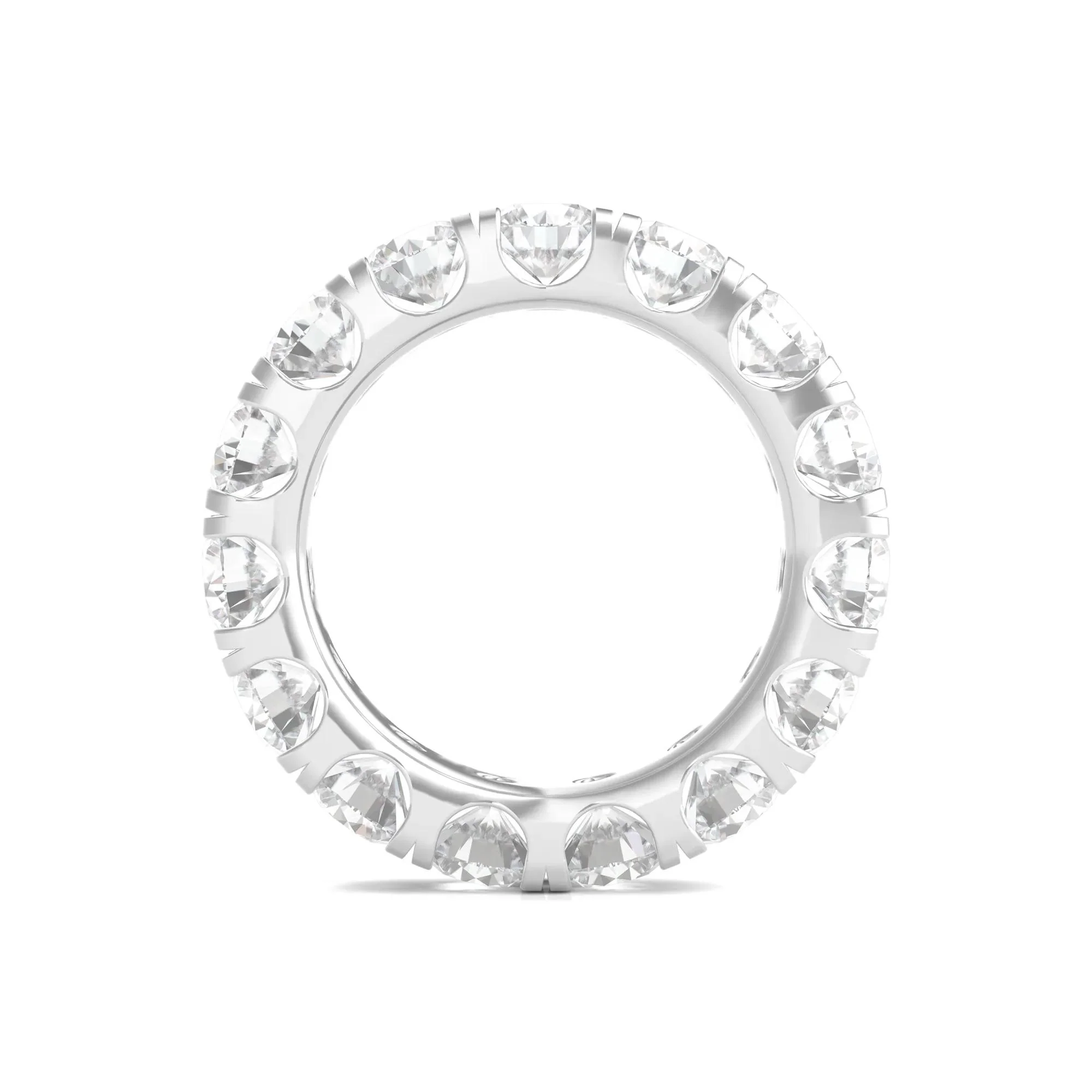 6 CT. Tw. Lab Grown Diamond Comfort Fit Eternity Band Ring 14K White Gold Round Brilliant Cut Size 5.5 2mm - Image 2