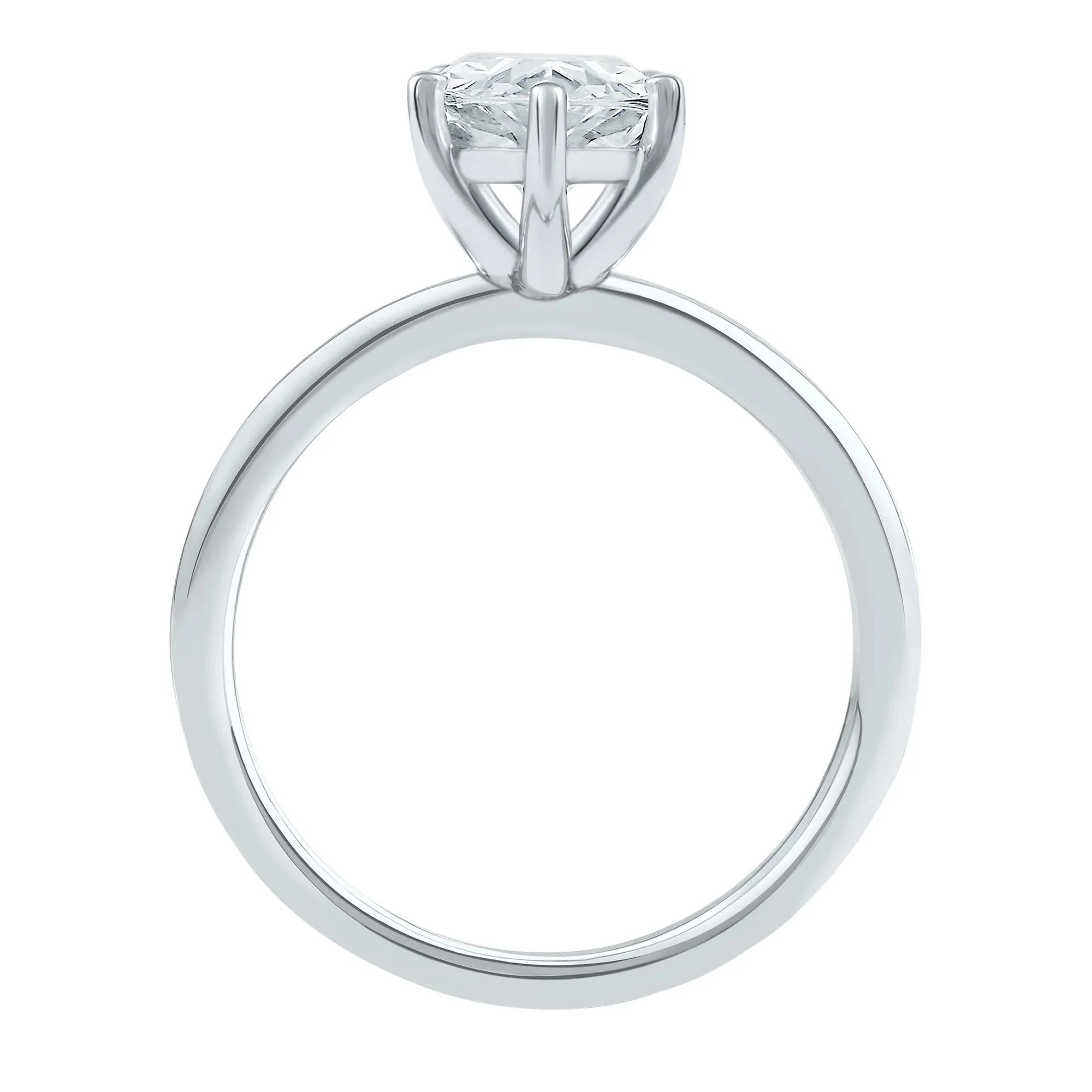 Lab Grown Diamond Pear-Shaped Solitaire Engagement Ring 14K White Gold (2 CT.) Size 9.5 2mm - Image 2