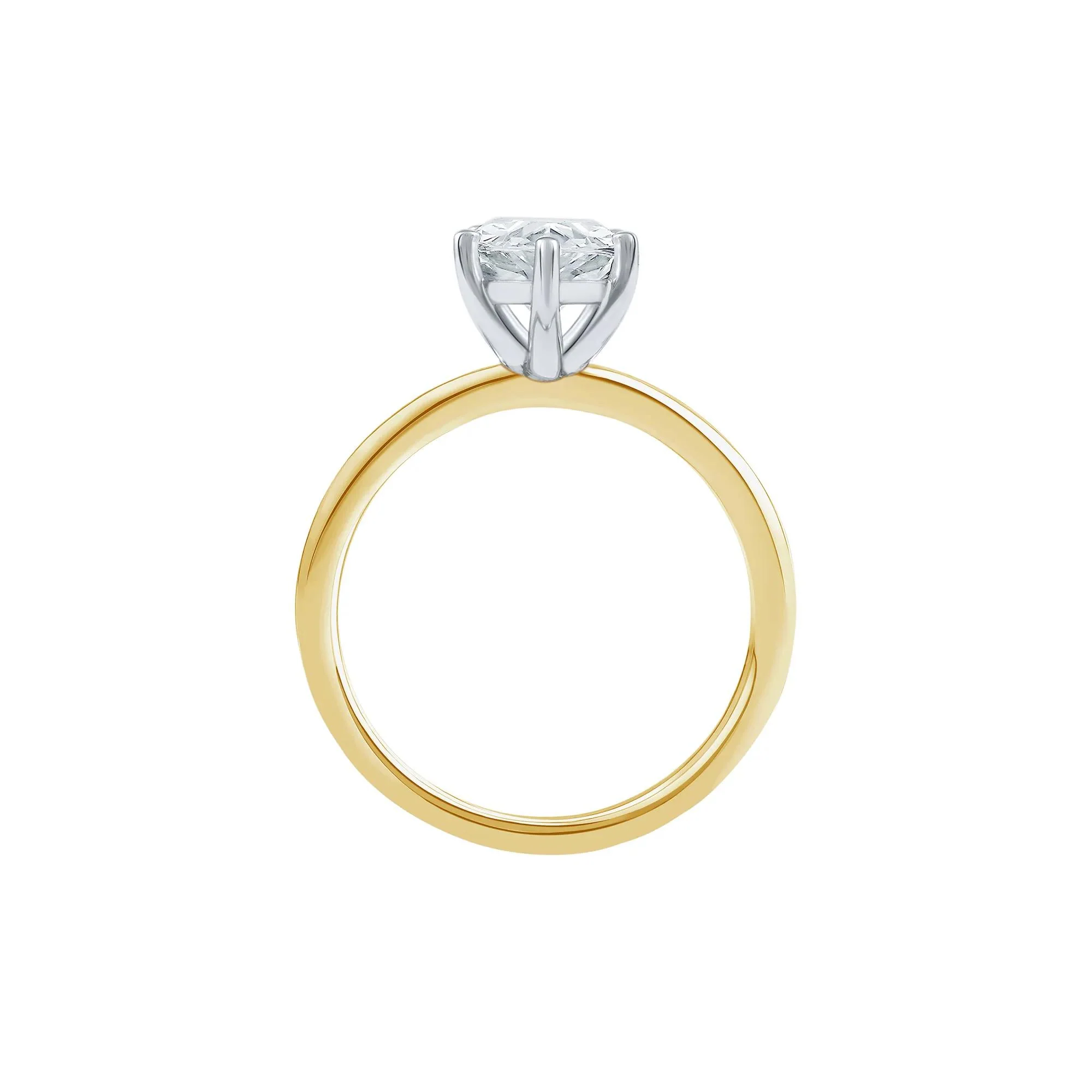 Lab Grown Diamond Pear-Shaped Solitaire Engagement Ring 14K Yellow Gold (2 CT.) Size 4.5 2mm - Image 2