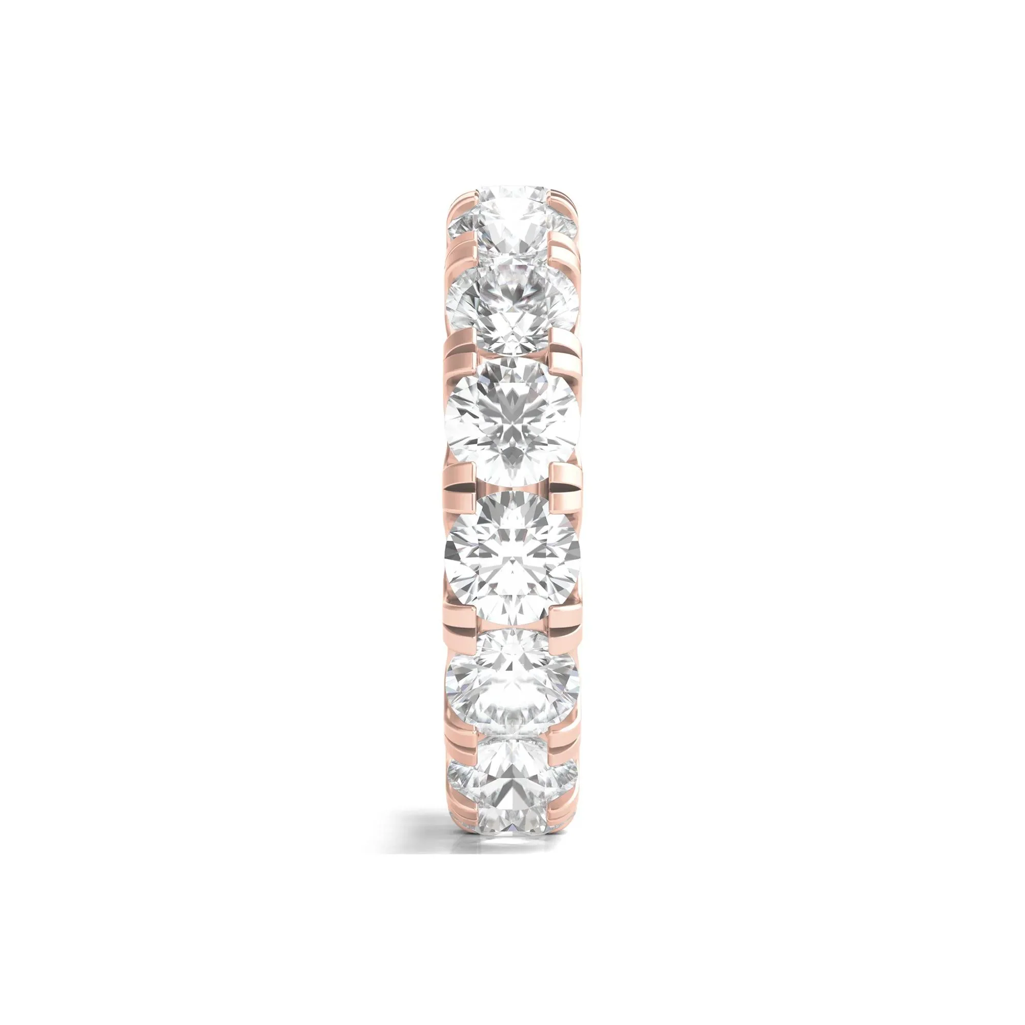 6 CT. Tw. Lab Grown Round Diamond Eternity Band Ring 14K Rose Gold Round Brilliant Cut Size 5 2mm - Image 3
