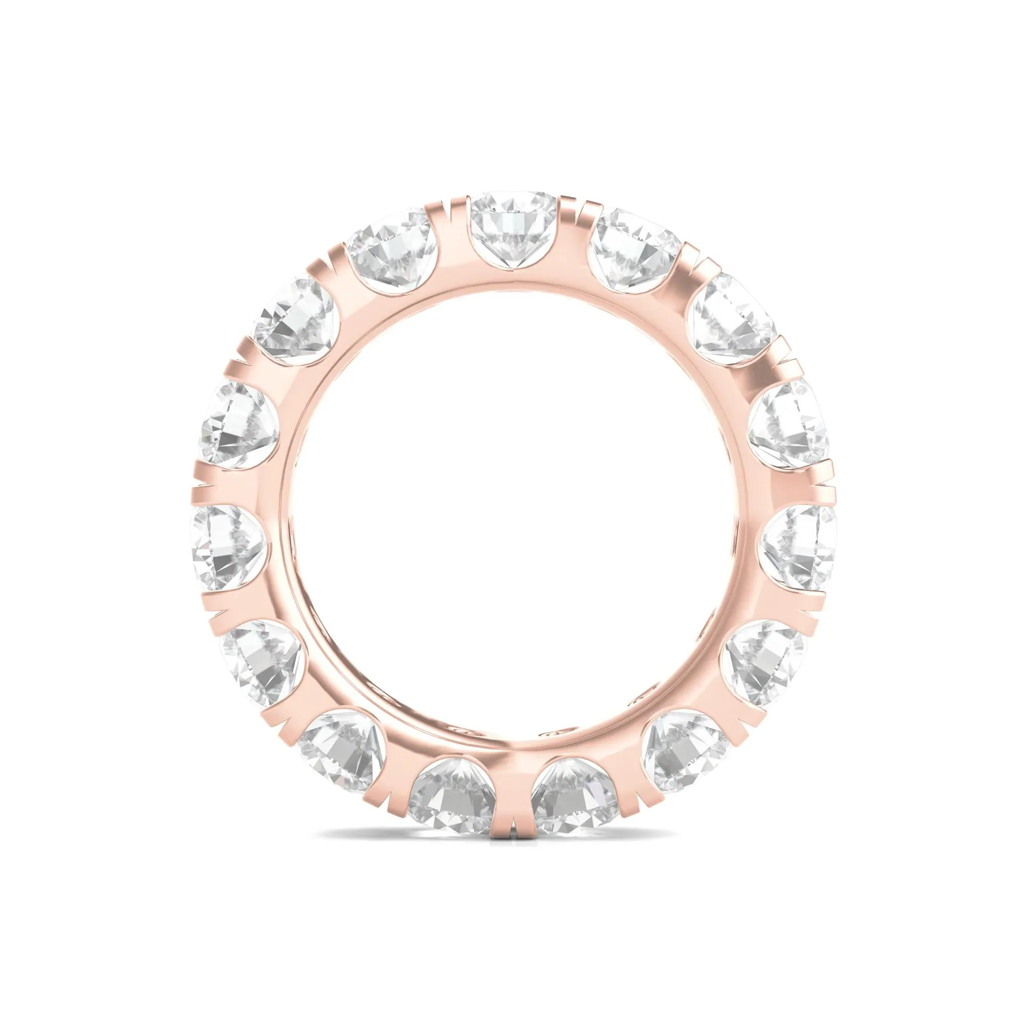6 CT. Tw. Lab Grown Round Diamond Eternity Band Ring 14K Rose Gold Round Brilliant Cut Size 6 2mm - Image 2