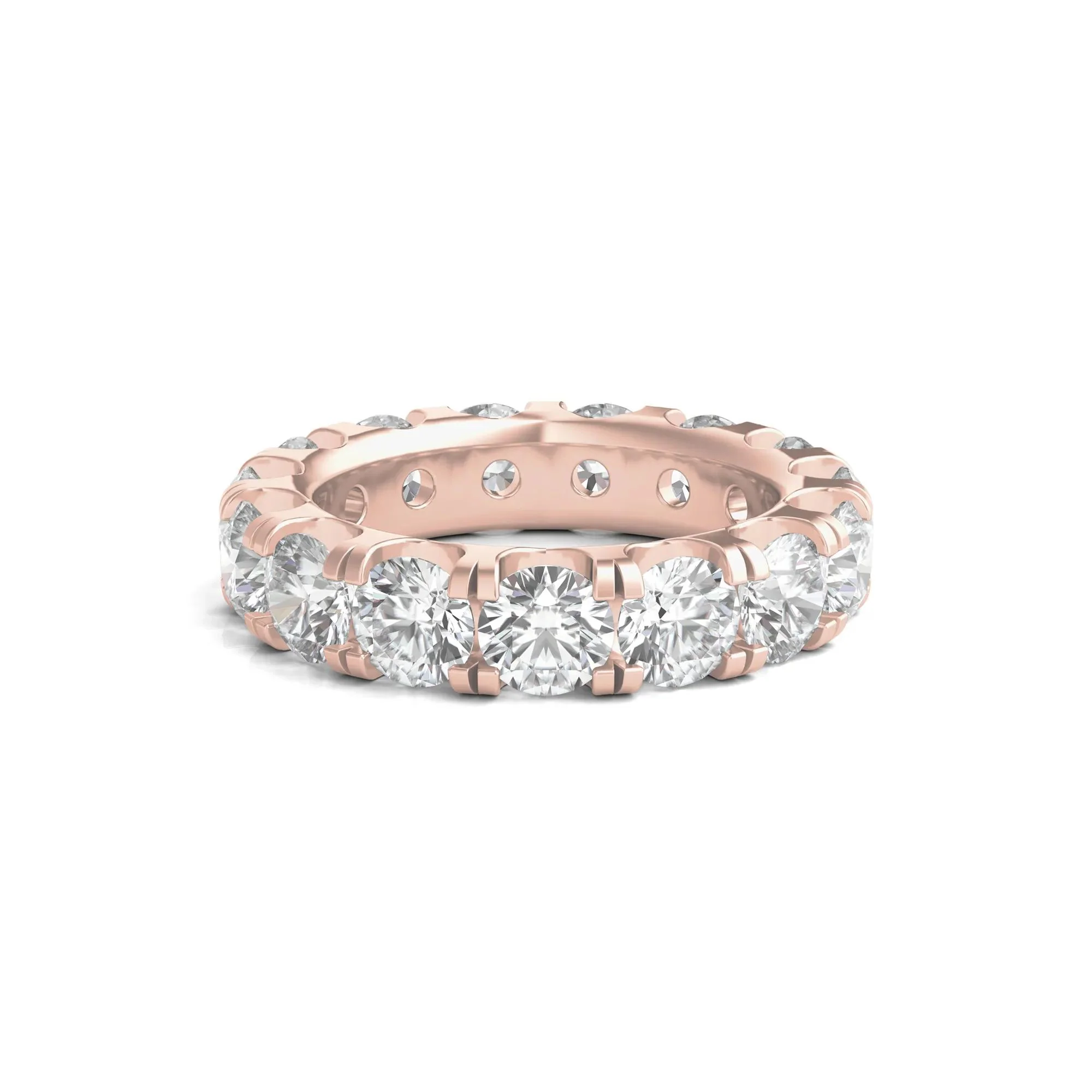 6 CT. Tw. Lab Grown Round Diamond Eternity Band Ring 14K Rose Gold Round Brilliant Cut Size 6.5 2mm