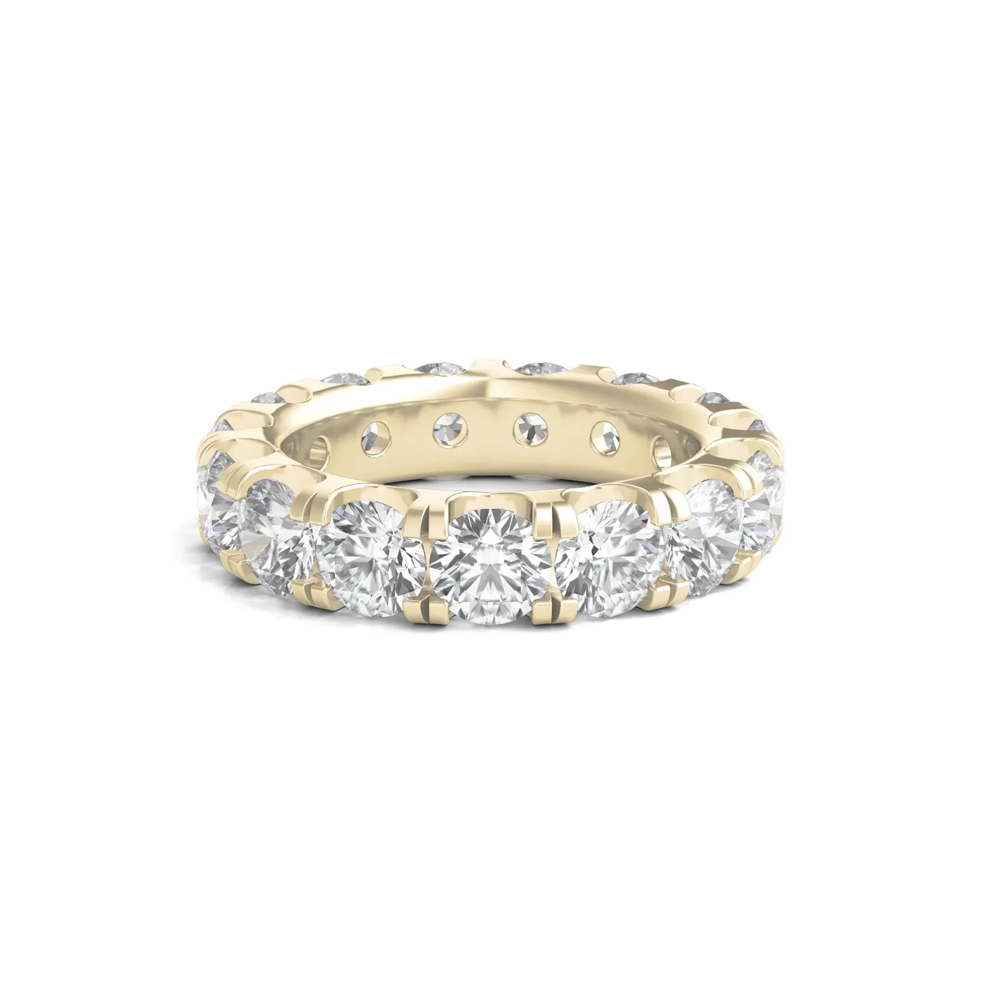 6 CT. Tw. Lab Grown Round Diamond Eternity Band Ring 14K Yellow Gold Round Brilliant Cut Size 9 2mm