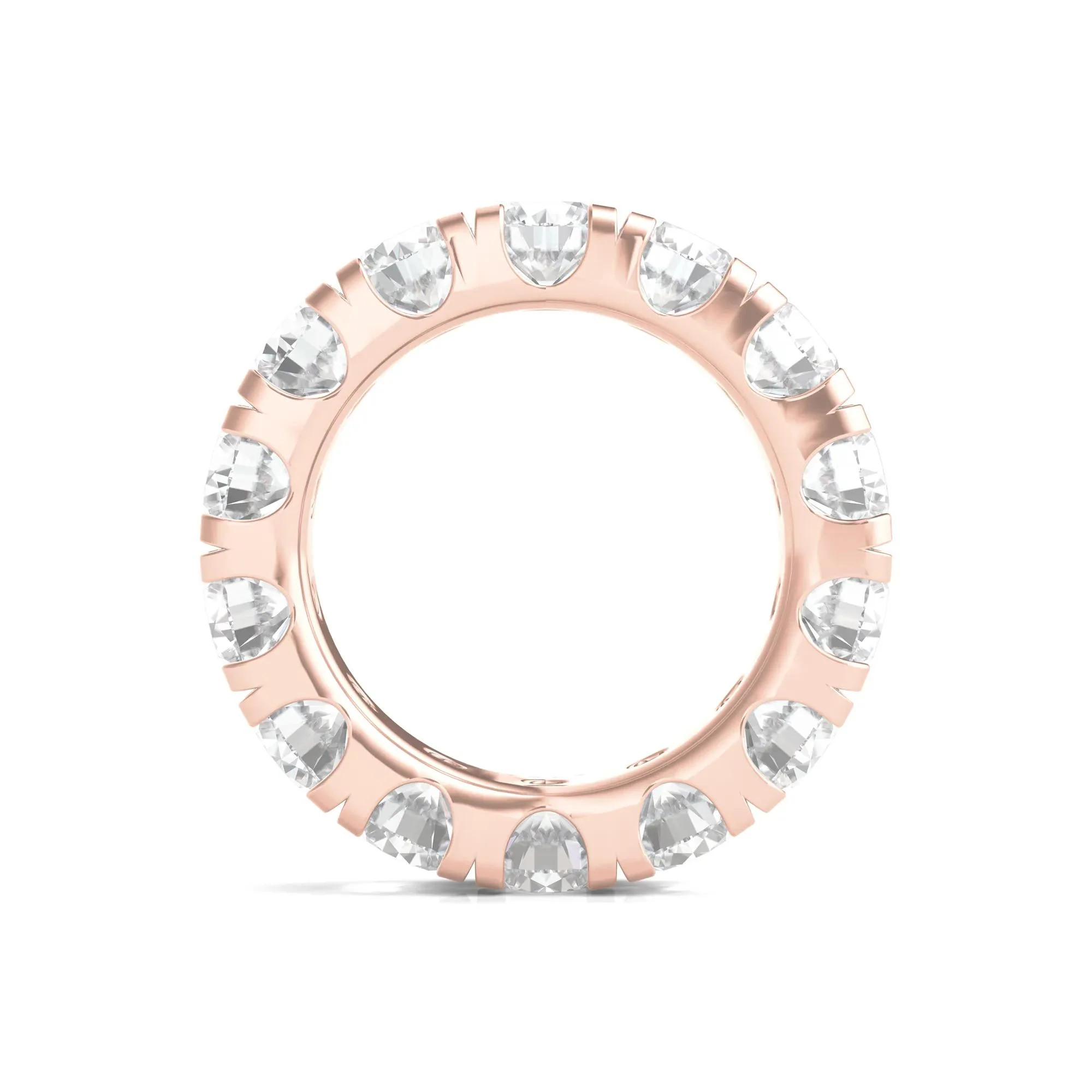 7 CT. Tw. Lab Grown Round Diamond Eternity Band Ring 14K Rose Gold Round Brilliant Cut Size 6.5 2mm - Image 2