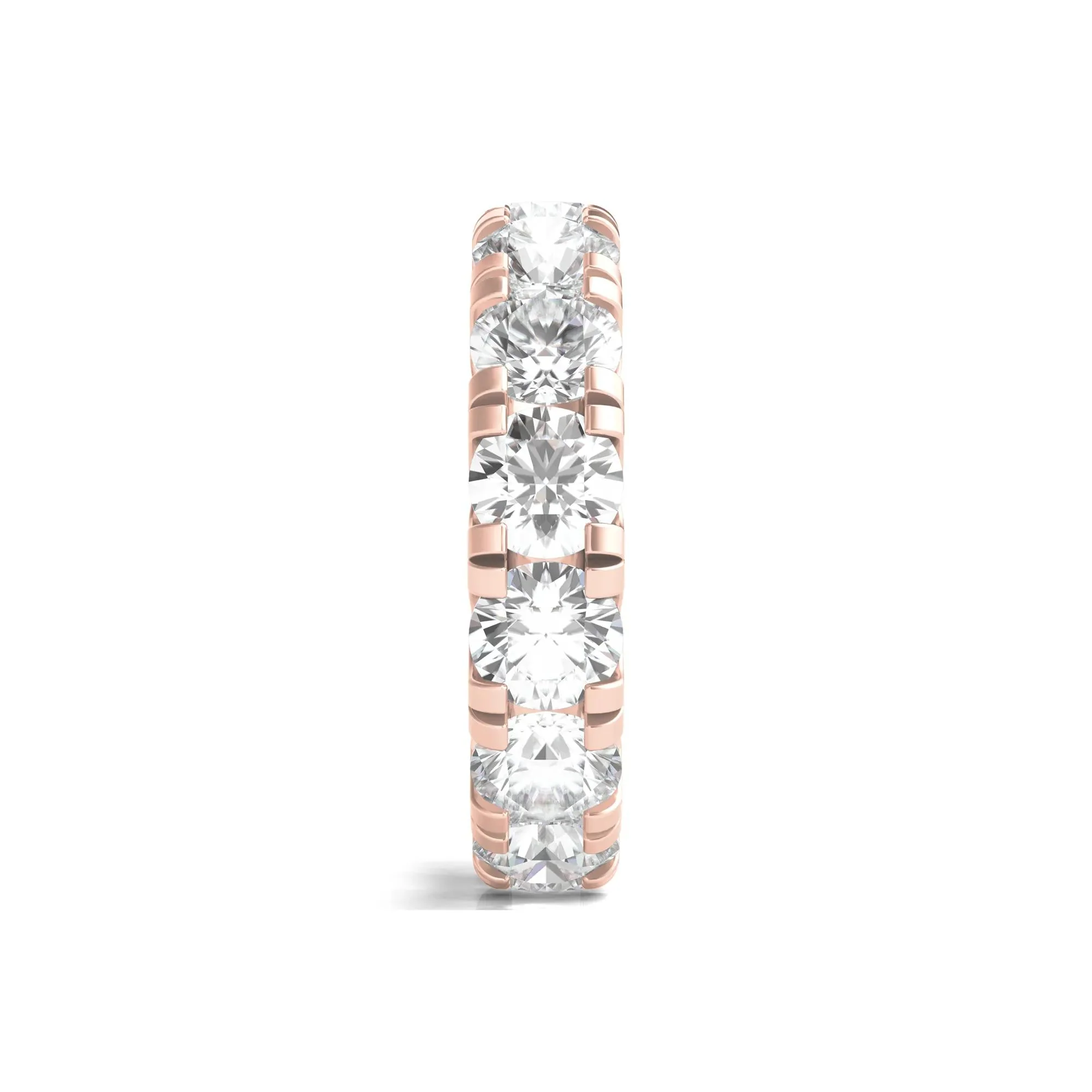 7 CT. Tw. Lab Grown Round Diamond Eternity Band Ring 14K Rose Gold Round Brilliant Cut Size 7.5 2mm - Image 3