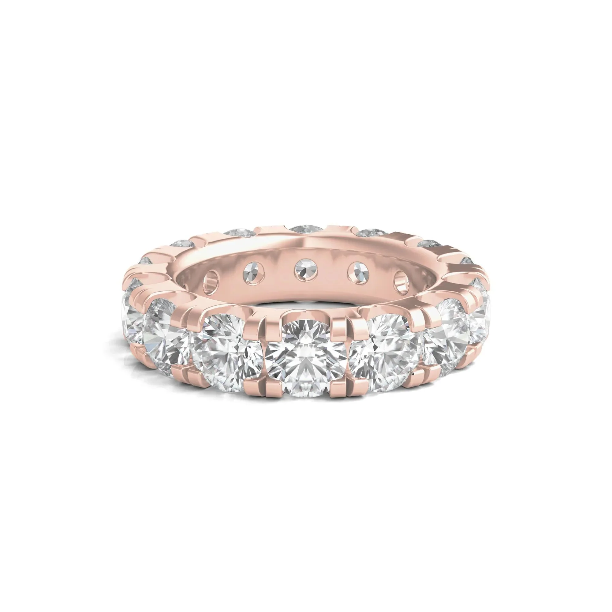 7 CT. Tw. Lab Grown Round Diamond Eternity Band Ring 14K Rose Gold Round Brilliant Cut Size 8.5 2mm