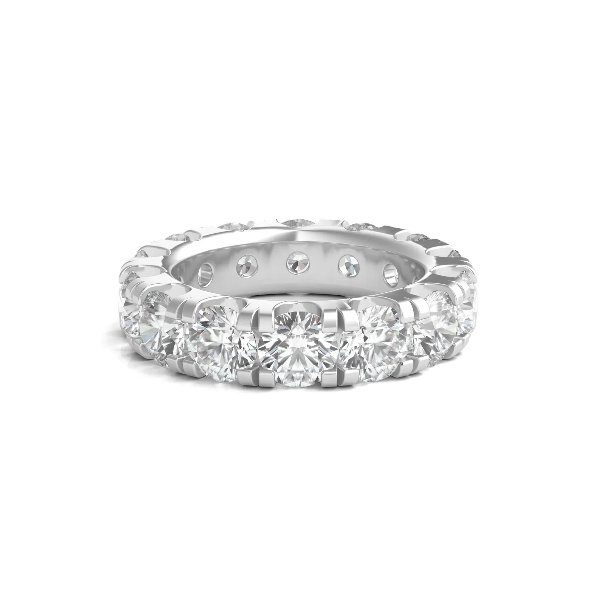 7 CT. Tw. Lab Grown Round Diamond Eternity Band Ring 14K White Gold Round Brilliant Cut Size 4.5 2mm