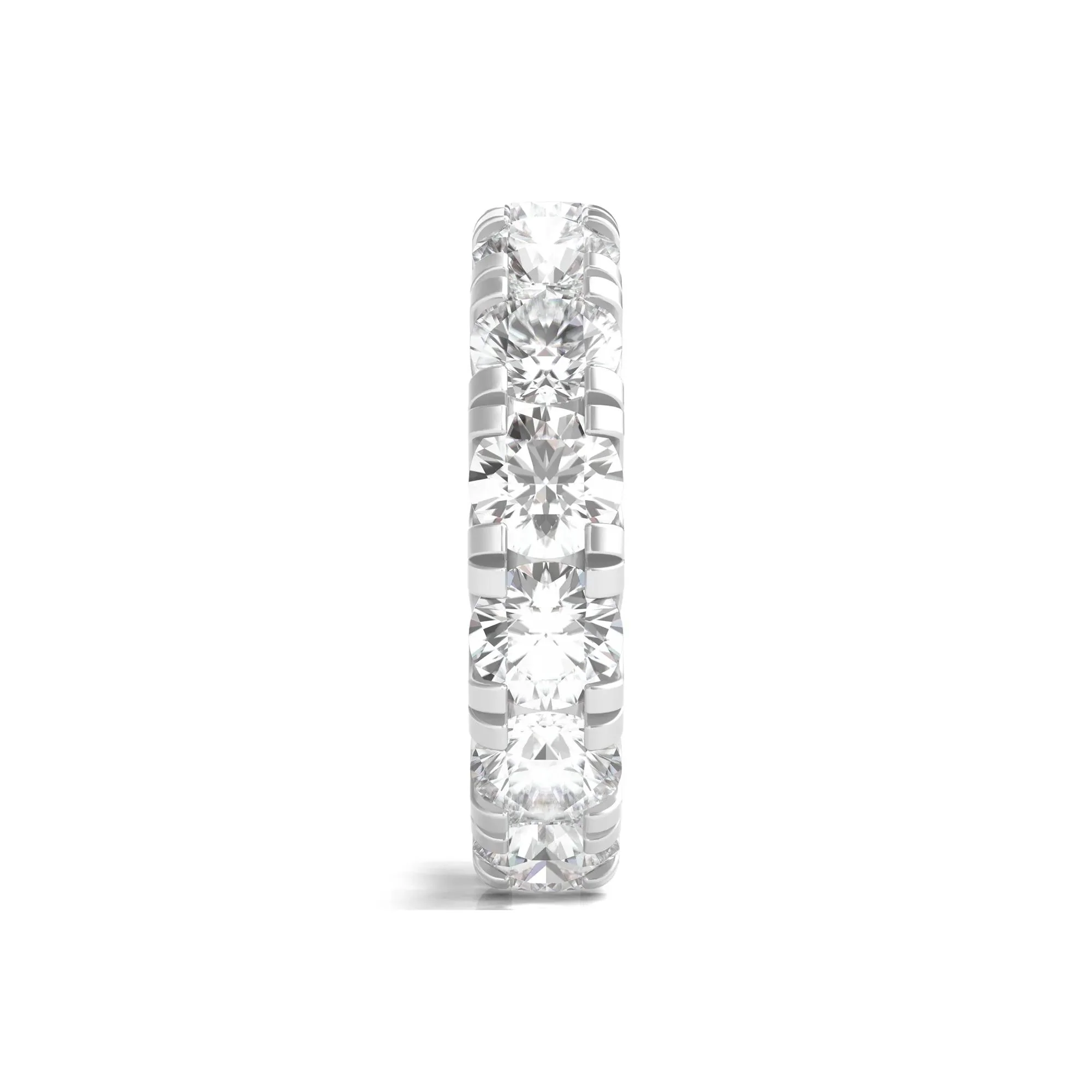 7 CT. Tw. Lab Grown Round Diamond Eternity Band Ring 14K White Gold Round Brilliant Cut Size 8.5 2mm - Image 3