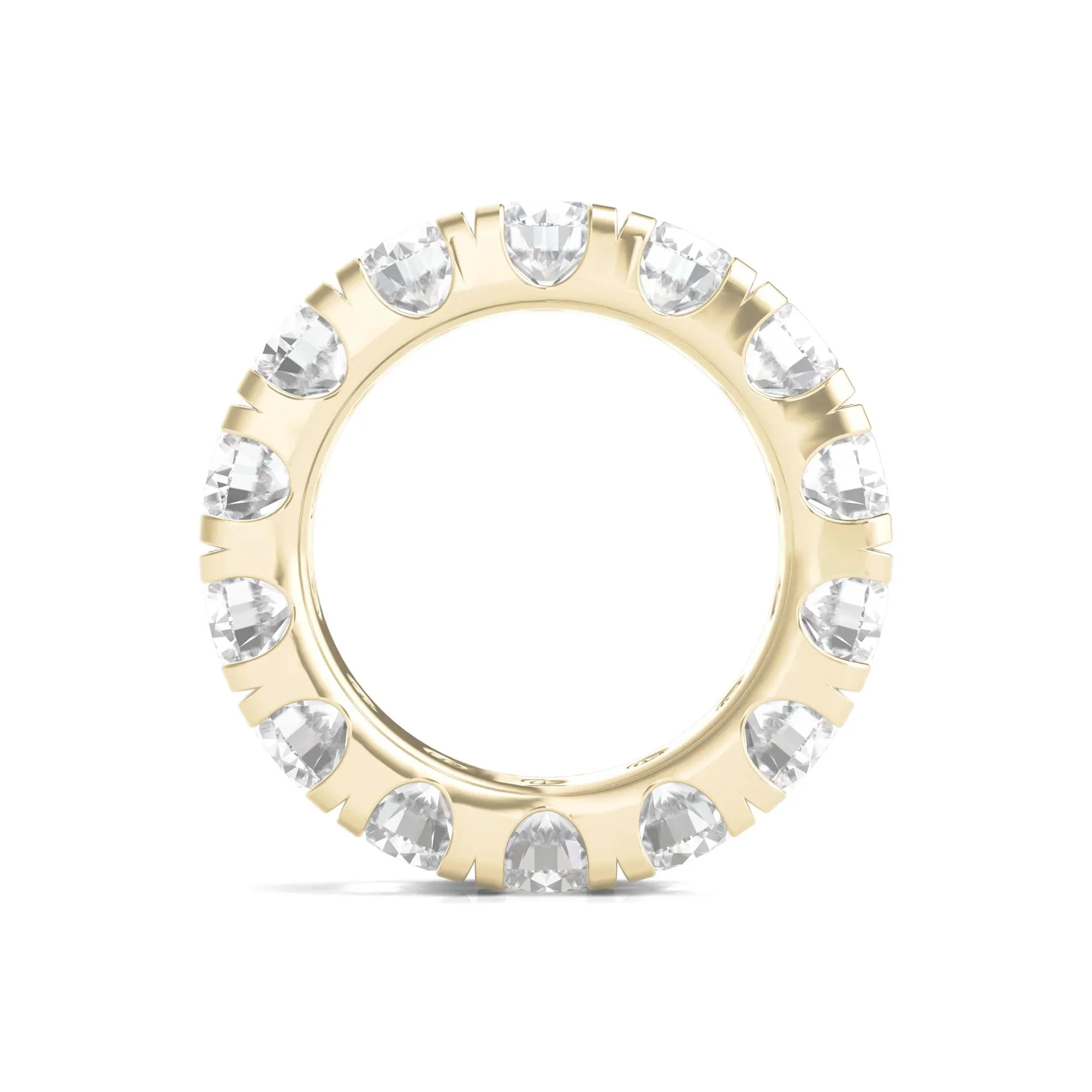 7 CT. Tw. Lab Grown Round Diamond Eternity Band Ring 14K Yellow Gold Round Brilliant Cut Size 5.5 2mm - Image 2