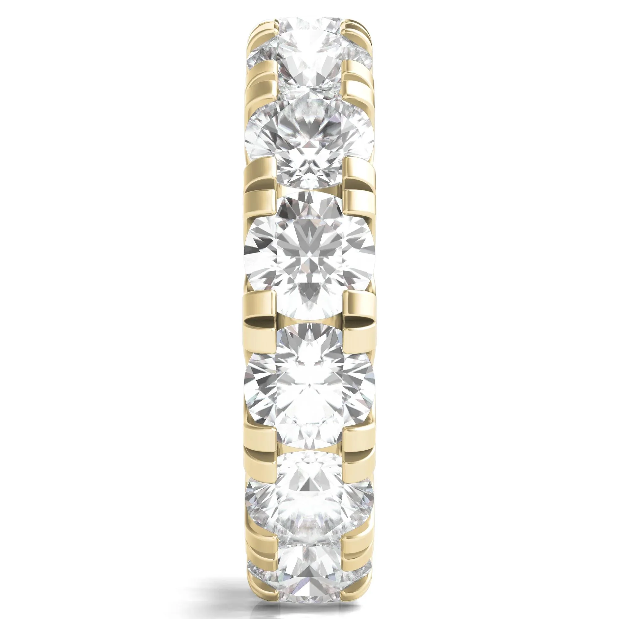 7 CT. Tw. Lab Grown Round Diamond Eternity Band Ring 14K Yellow Gold Round Brilliant Cut Size 8 2mm - Image 3