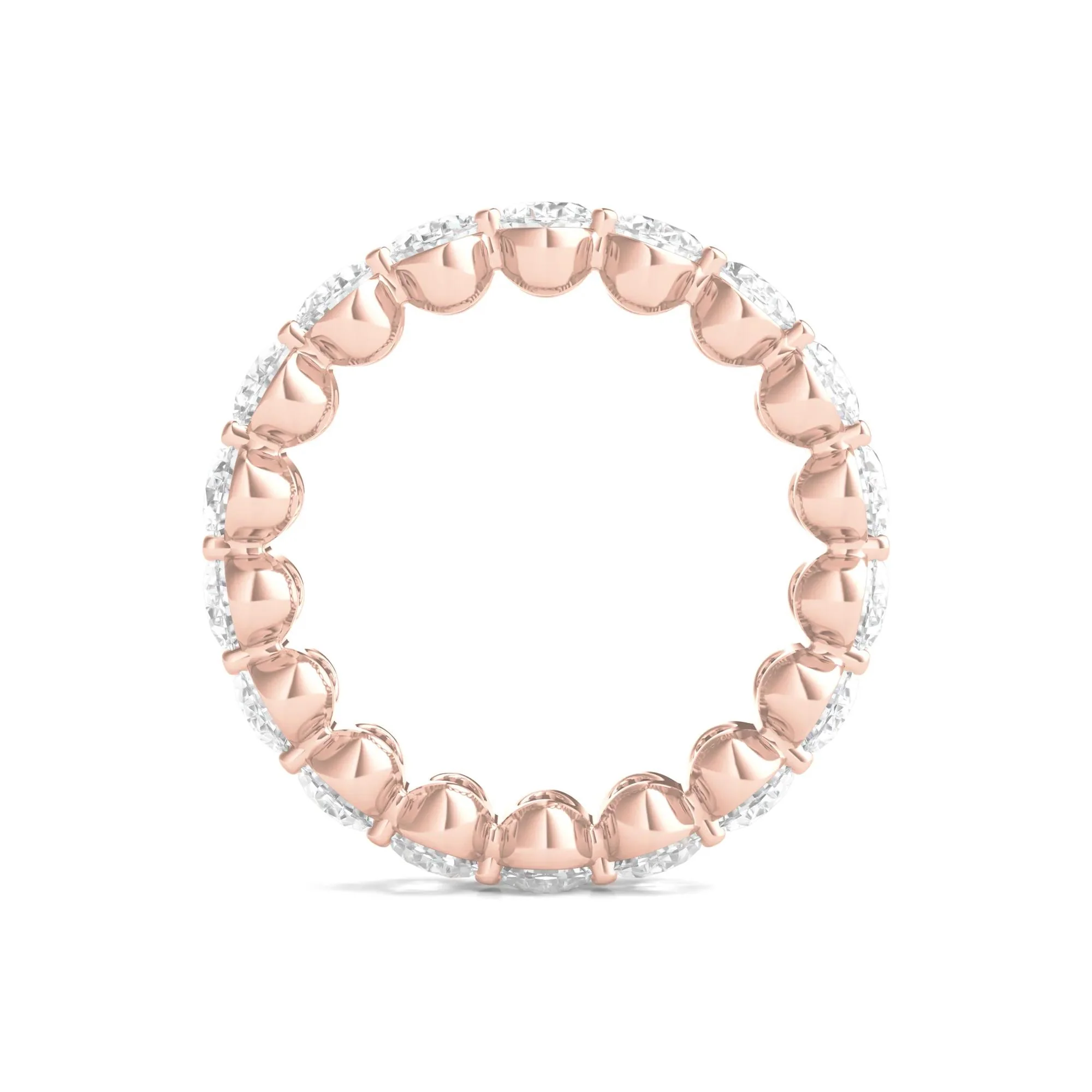 6 CT. Tw. Lab Grown Oval Diamond Eternity Band Ring 14K Rose Gold Size 7 2mm - Image 2