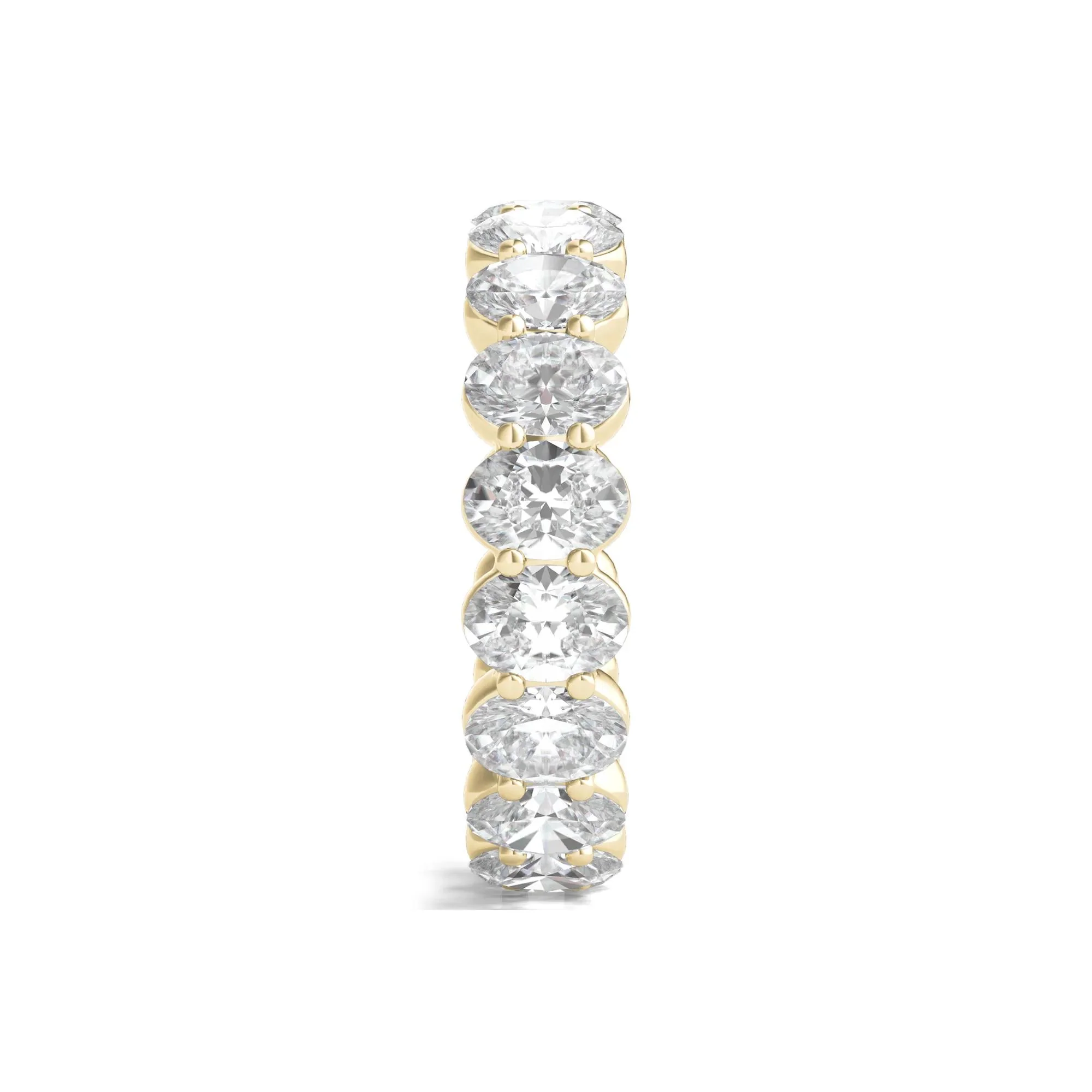 6 CT. Tw. Lab Grown Oval Diamond Eternity Band Ring 14K Yellow Gold Size 7 2mm - Image 3
