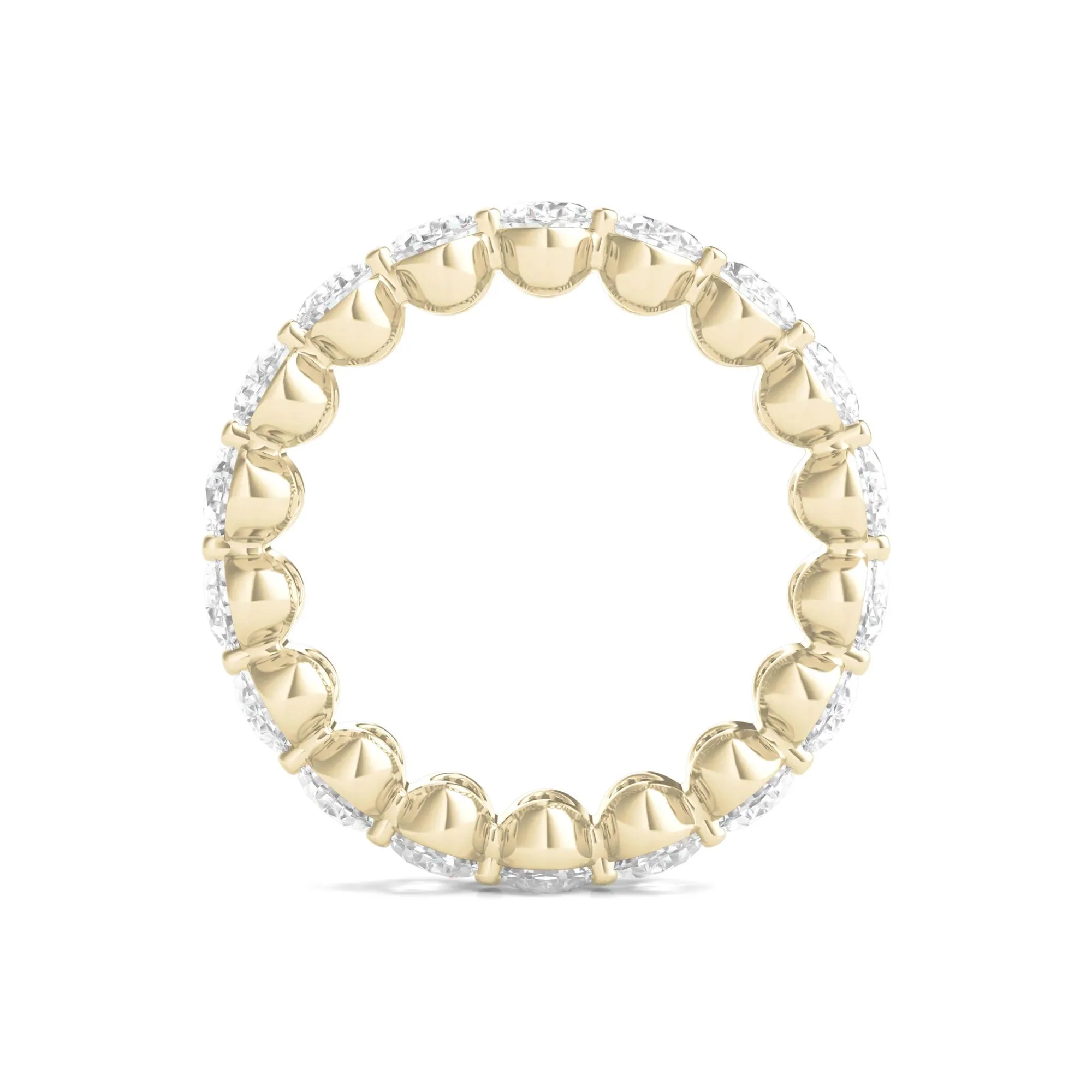 6 CT. Tw. Lab Grown Oval Diamond Eternity Band Ring 14K Yellow Gold Size 7.5 2mm - Image 2