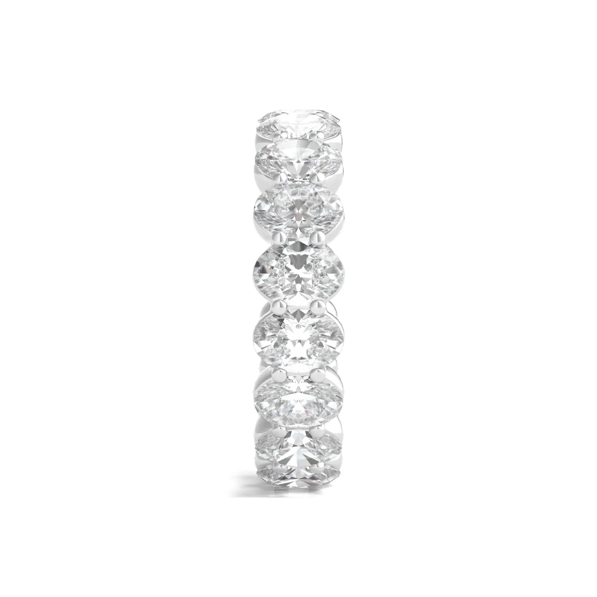 6 CT. Tw. Lab Grown Oval Diamond Eternity Band Ring Platinum White Size 4.5 2mm - Image 3