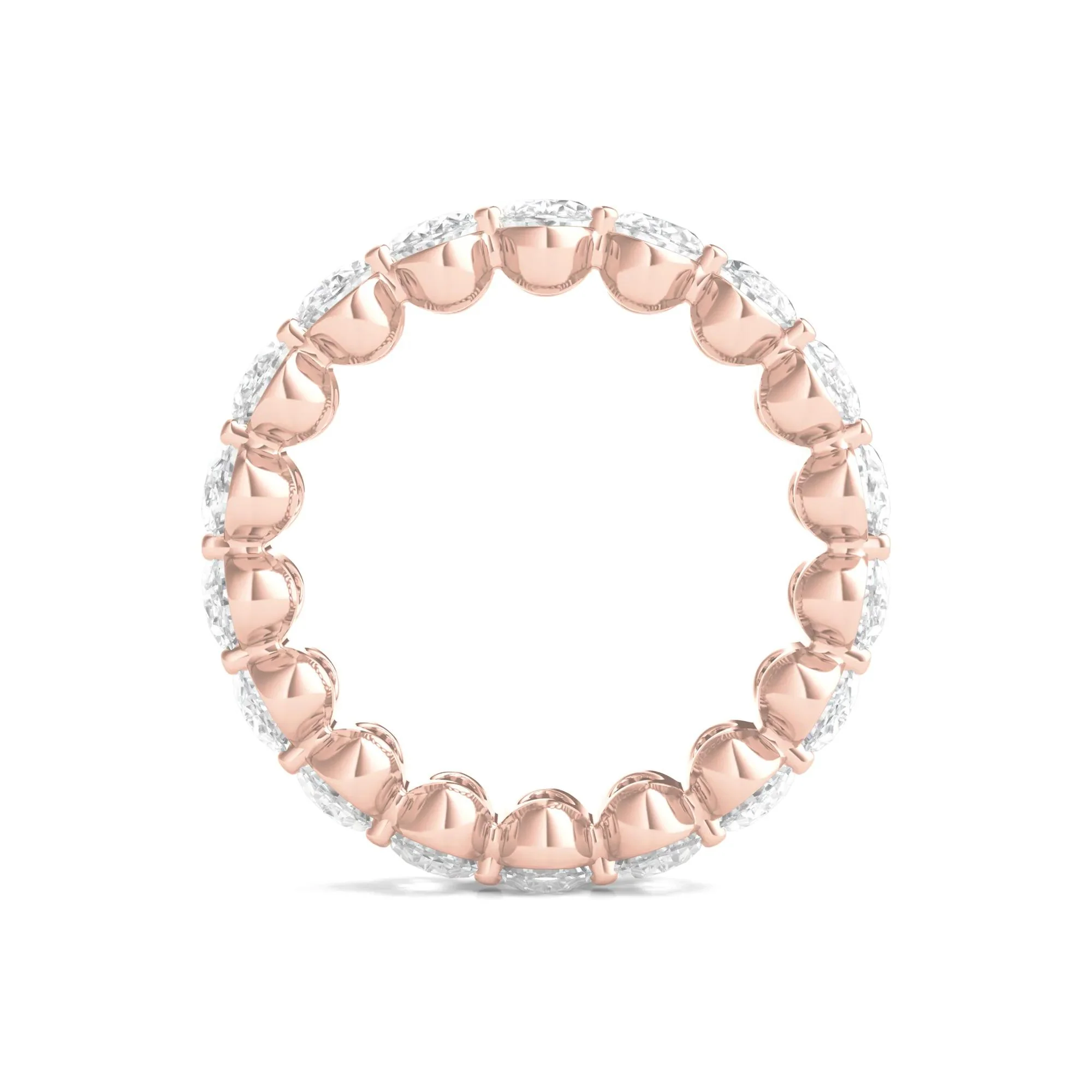 7 CT. Tw. Lab Grown Oval Diamond Eternity Band Ring 14K Rose Gold Size 6.5 2mm - Image 2