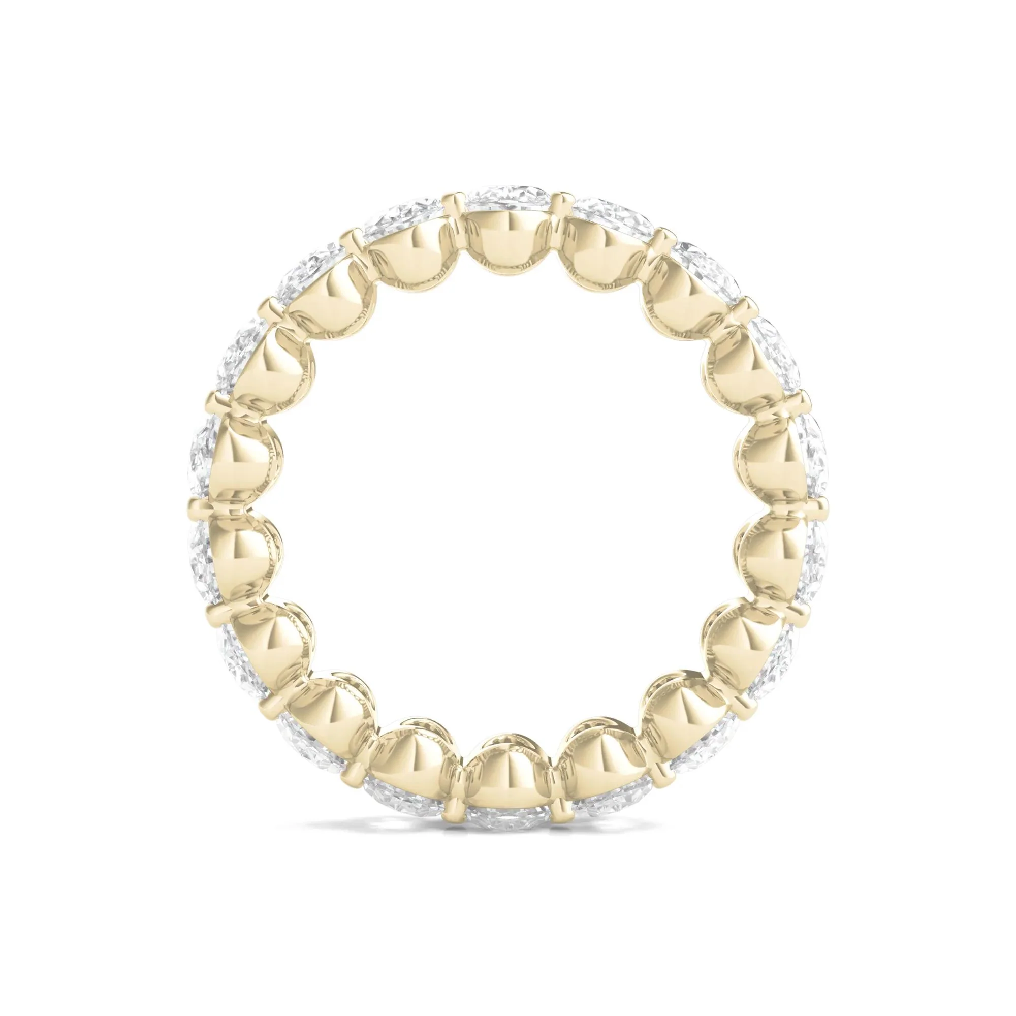 7 CT. Tw. Lab Grown Oval Diamond Eternity Band Ring 14K Yellow Gold Size 6 2mm - Image 2