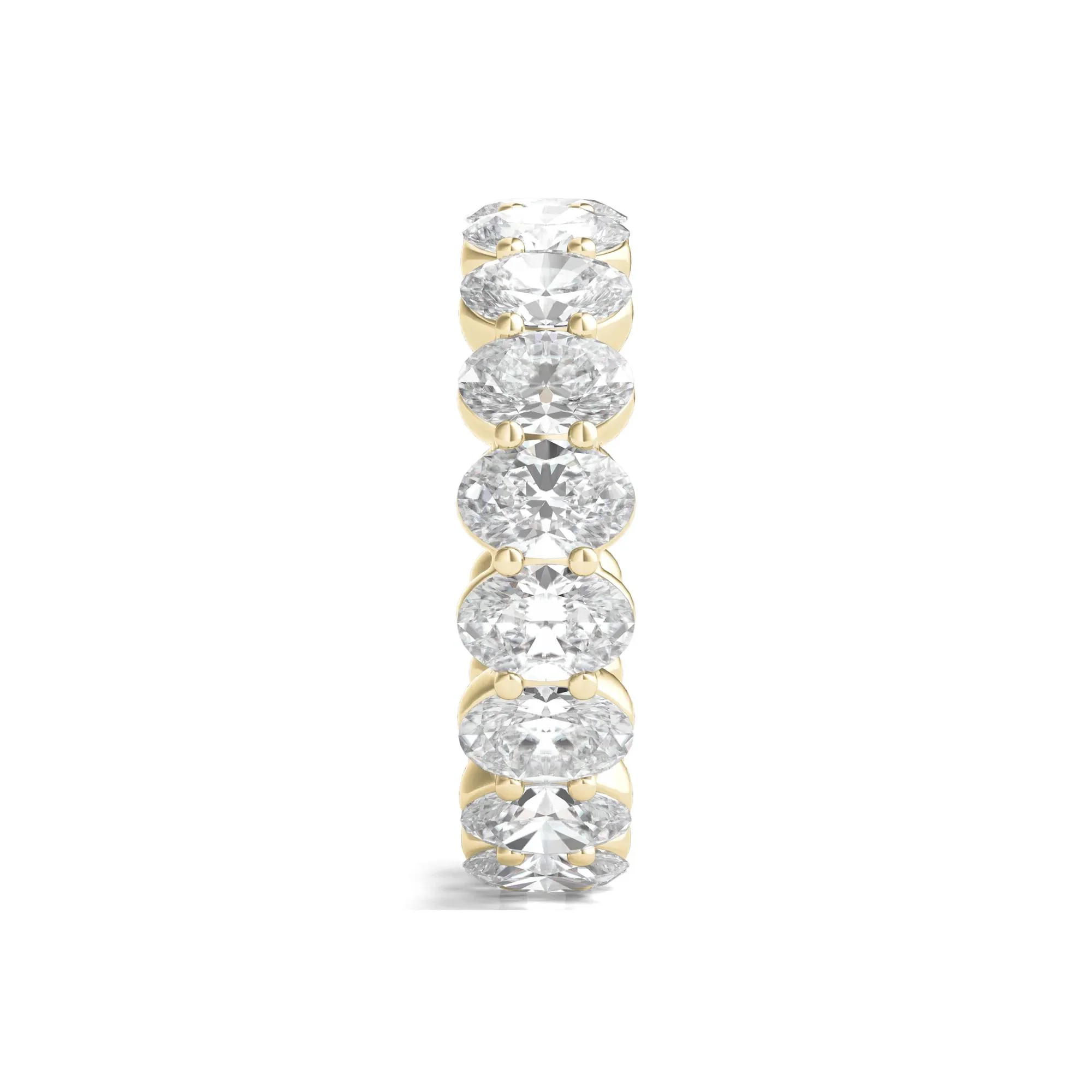 7 CT. Tw. Lab Grown Oval Diamond Eternity Band Ring 14K Yellow Gold Size 8 2mm - Image 3