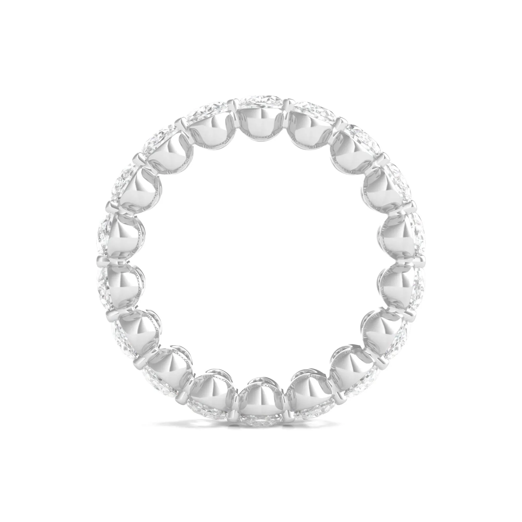 7 CT. Tw. Lab Grown Oval Diamond Eternity Band Ring Platinum White Size 4 2mm - Image 2