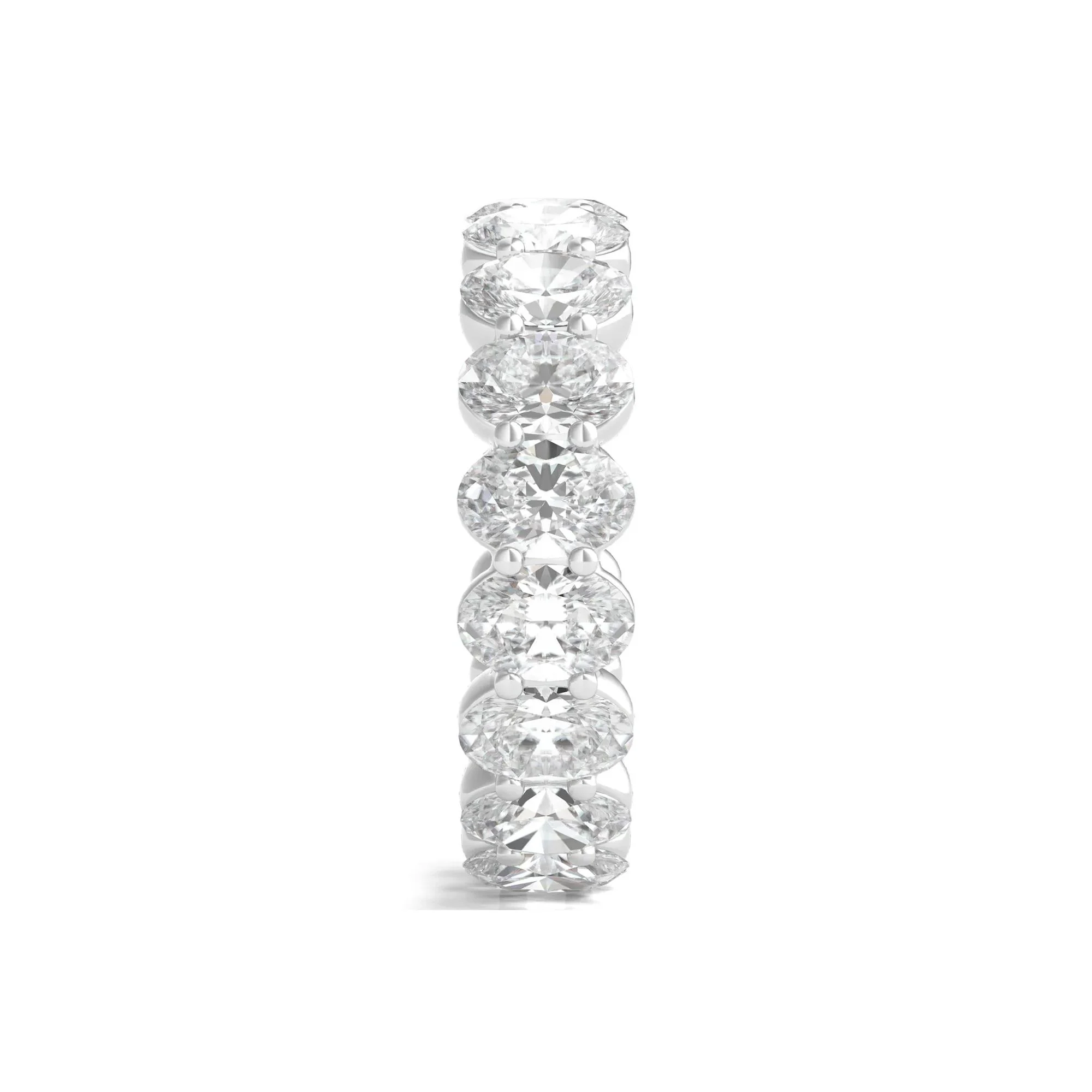 7 CT. Tw. Lab Grown Oval Diamond Eternity Band Ring Platinum White Size 4.5 2mm - Image 3