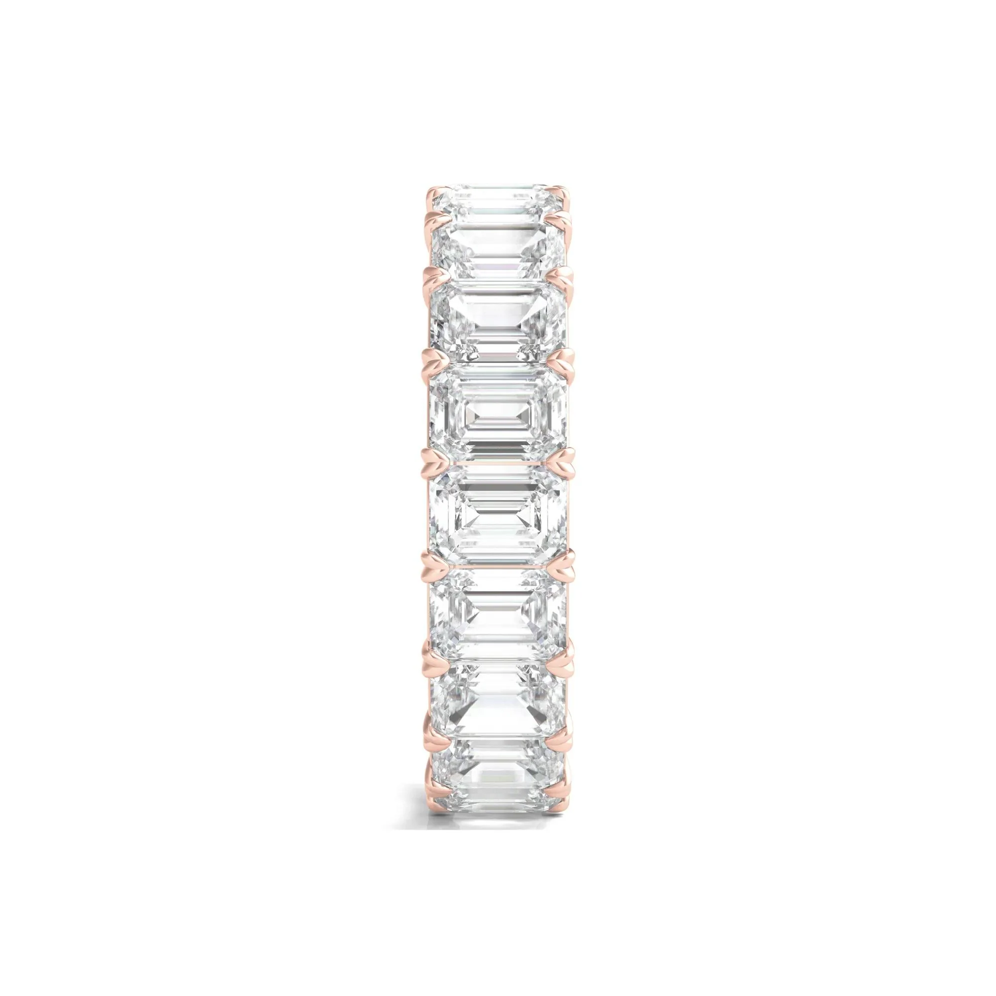 6 CT. Tw. Lab Grown Emerald-Cut Diamond Eternity Band Ring 14K Rose Gold Size 8.5 3mm - Image 3